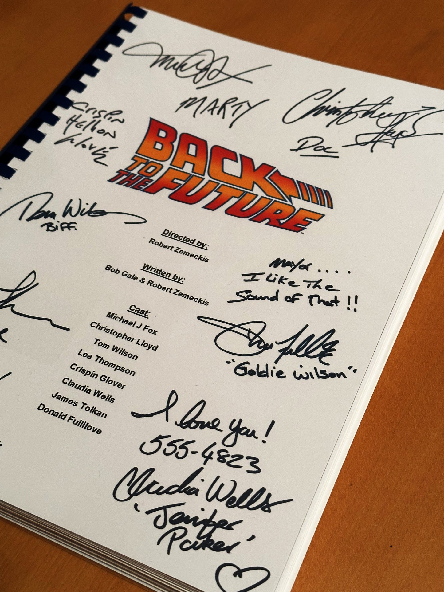 Back To The Future Signed Movie Script, Movie Present, Birthday Gift, Movie Gift, Film Script, Film Present, Screenplay, Marty McFly, Doc