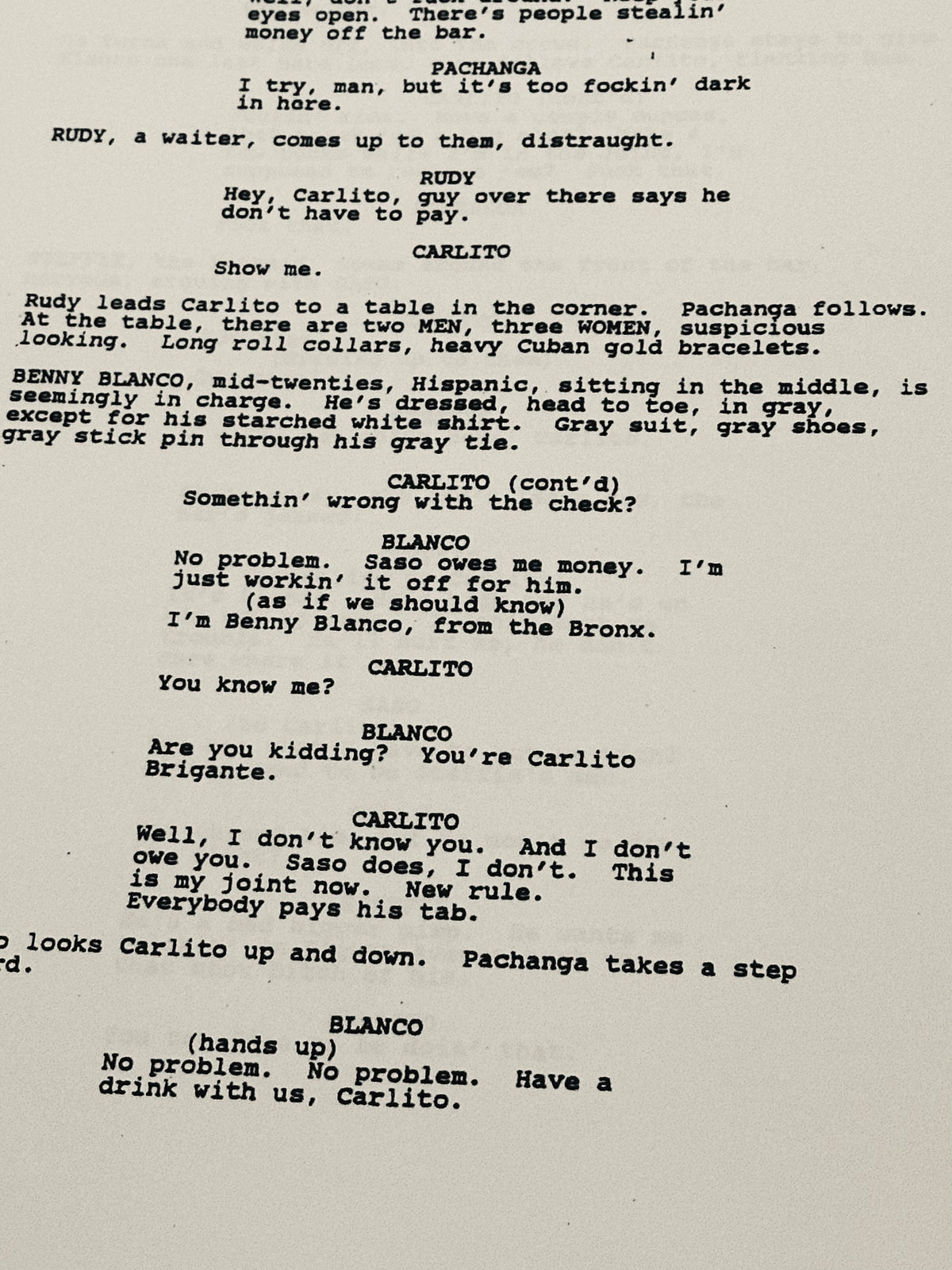 CARLITO'S WAY Signed Movie Script, With Printed Cast Signatures, Autographs