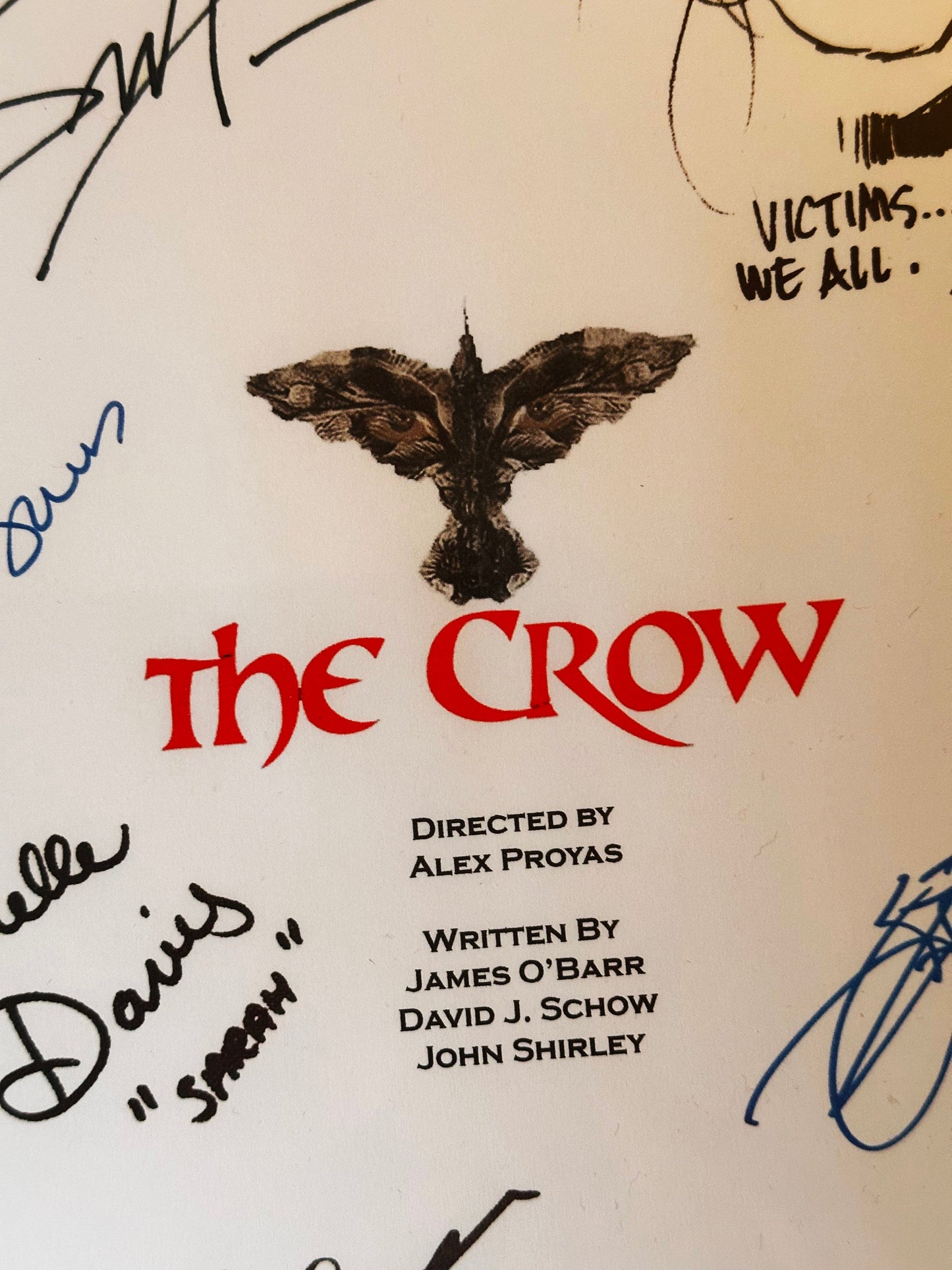 THE CROW Signed Movie Script, Present, Birthday Gift, Movie Gift, Film Script, Screenplay, Autographed, Autograph