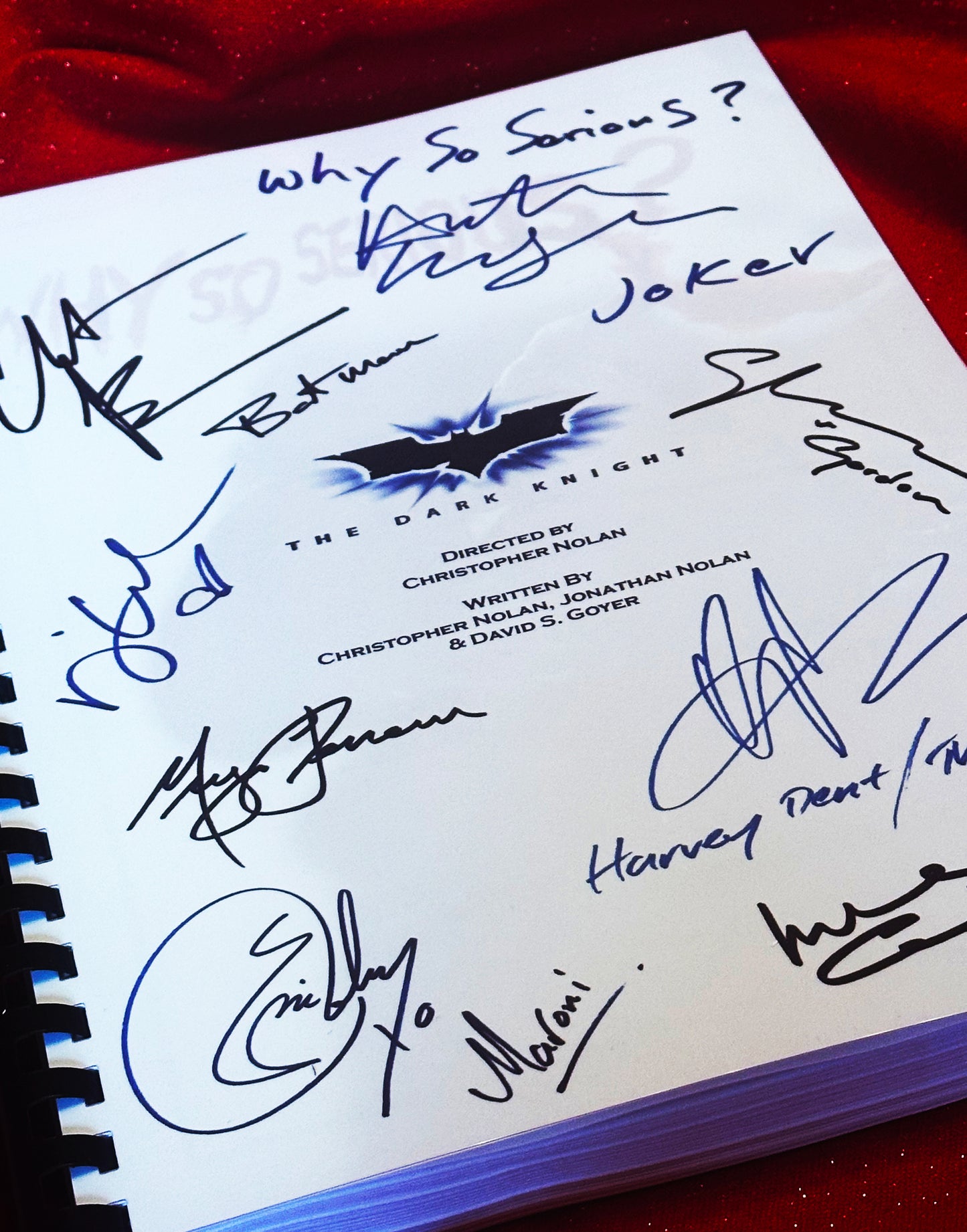 DARK KNIGHT RISES Signed Movie Script, Batman, Birthday Gift, Movie Gift, Film Script, Autographs, Cinema, Gift, Present