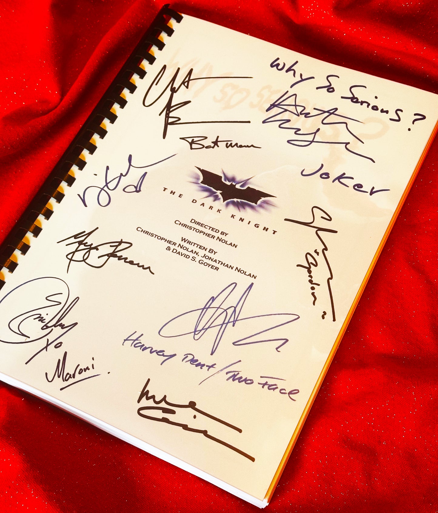 DARK KNIGHT RISES Signed Movie Script, Batman, Birthday Gift, Movie Gift, Film Script, Autographs, Cinema, Gift, Present