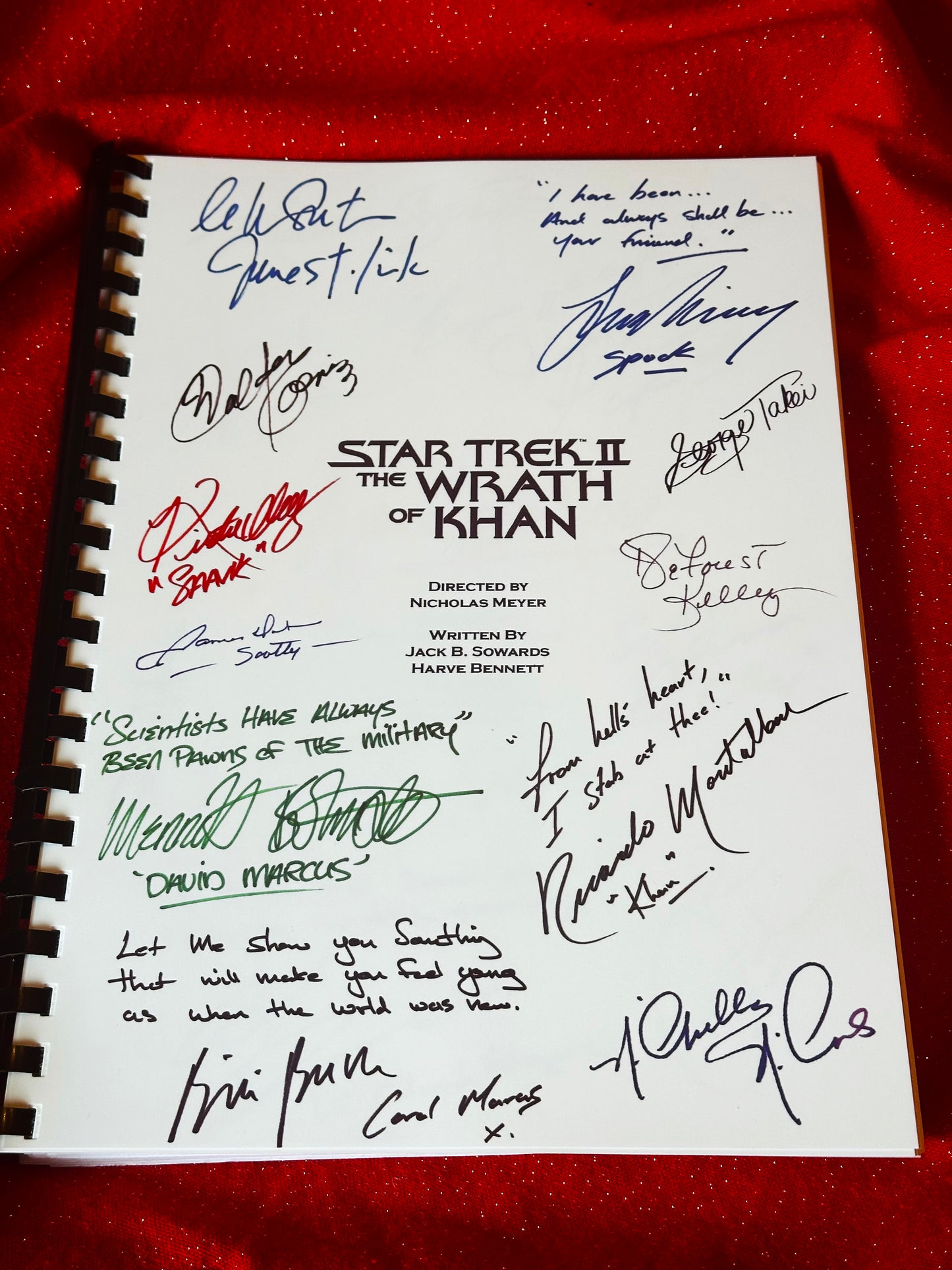 STAR TREK The Wrath of Khan Signed Movie Script, Kirk, Spock, Movie Present, Birthday Gift, Movie Gift, Film Script, Cinema