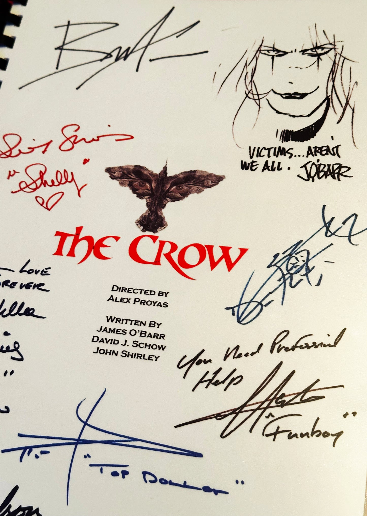 THE CROW Signed Movie Script, Present, Birthday Gift, Movie Gift, Film Script, Screenplay, Autographed, Autograph