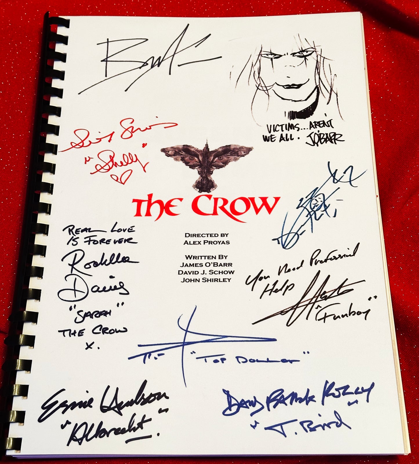 THE CROW Signed Movie Script, Present, Birthday Gift, Movie Gift, Film Script, Screenplay, Autographed, Autograph