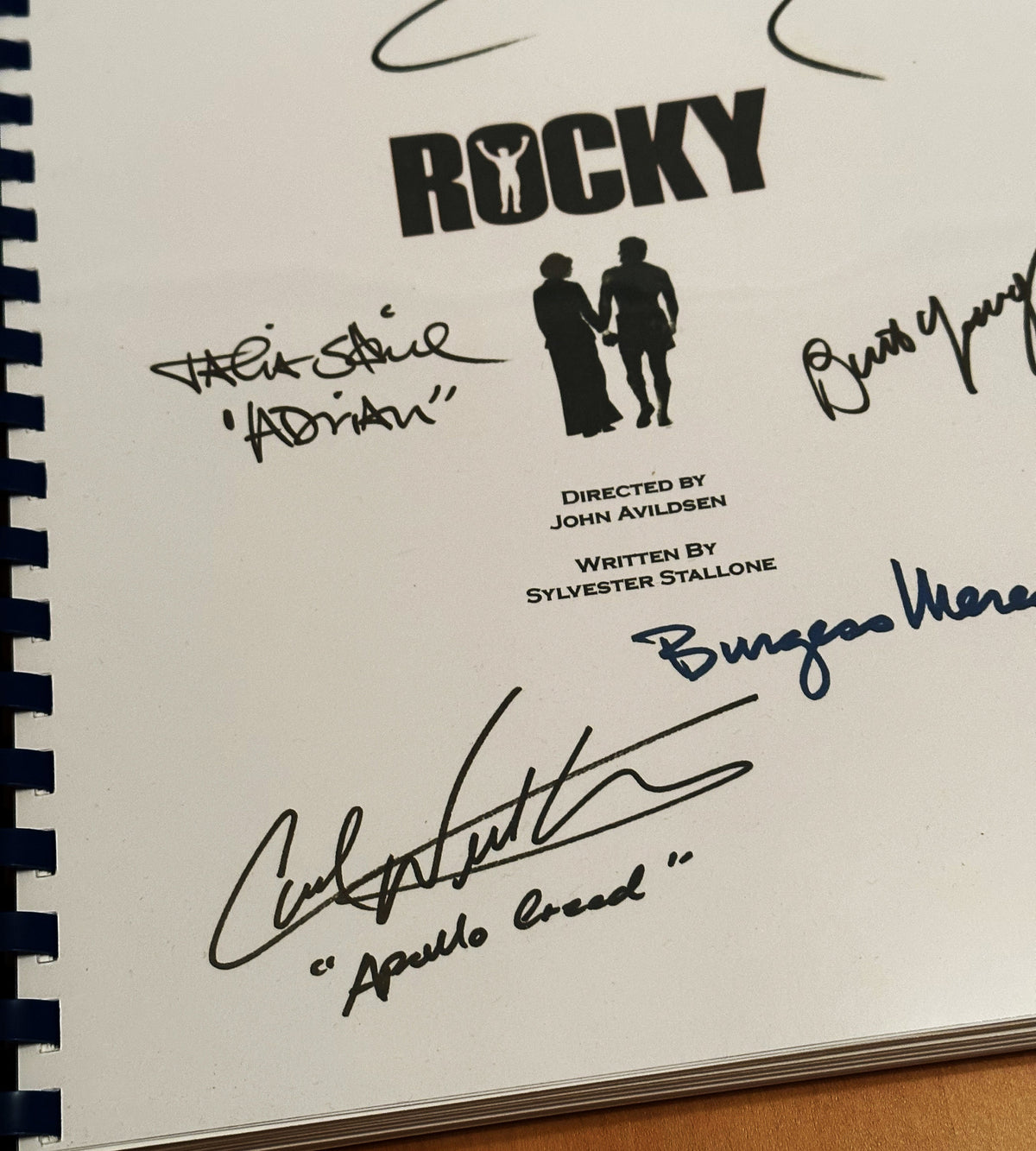 ROCKY Movie Script, With Printed Cast Signatures, Autographs