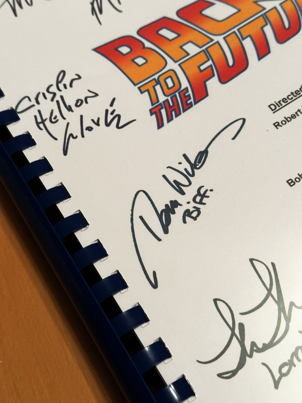 Back, Future Movie Script, With Printed Cast Signatures, Autographs