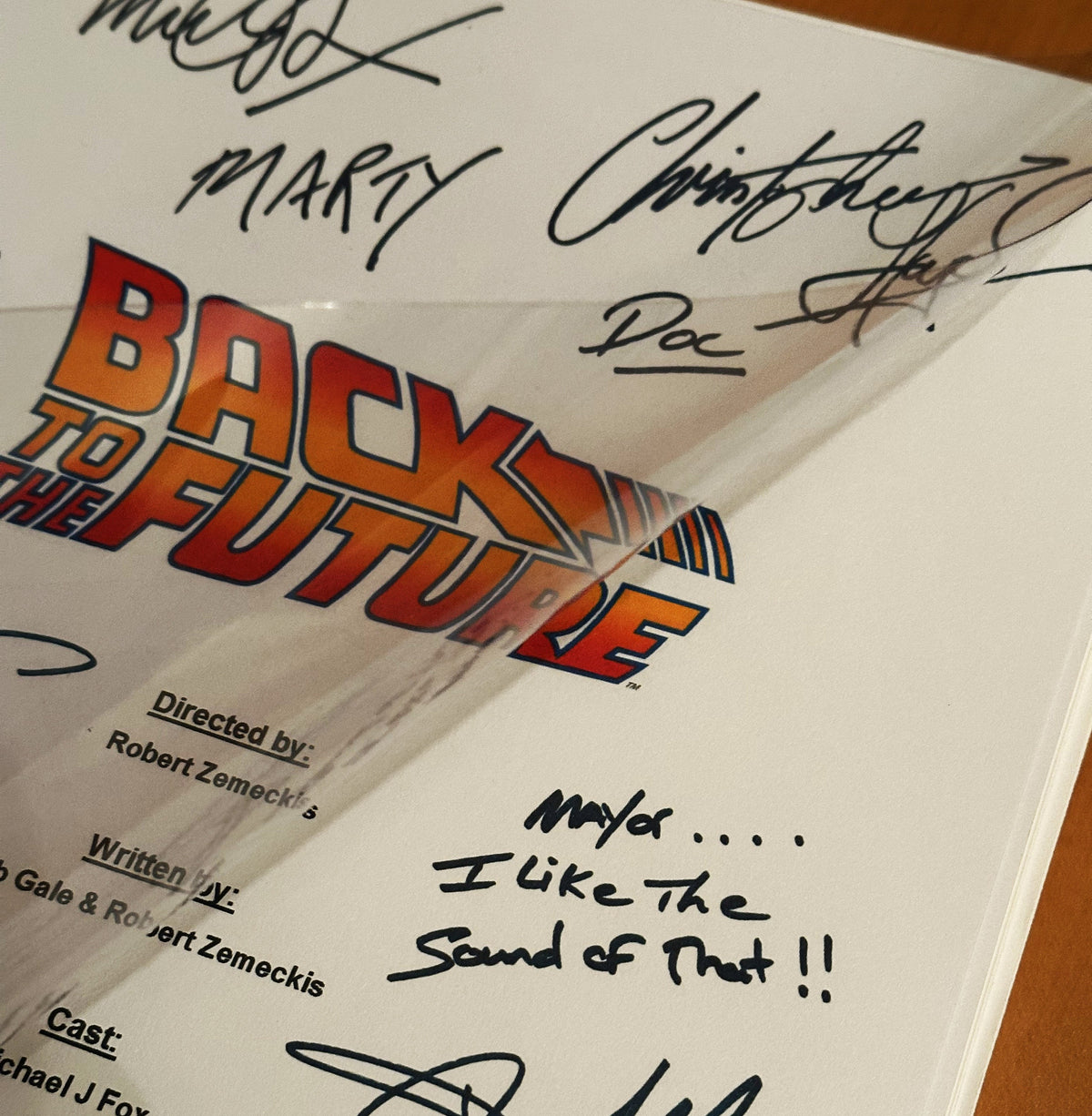 Back, Future Movie Script, With Printed Cast Signatures, Autographs