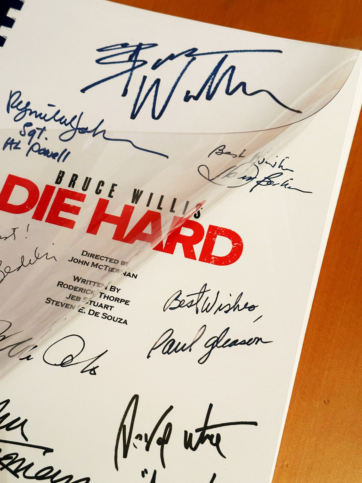 DIE HARD Signed Movie Script, With Printed Cast Signatures, Autographs