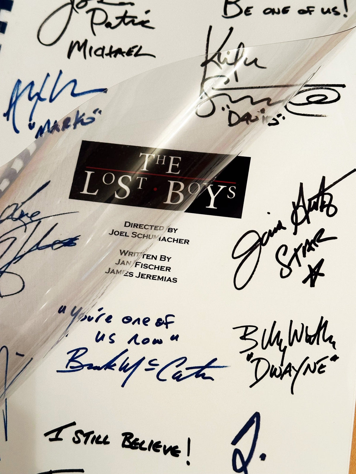 LOST, BOYS Movie Script, With Printed Cast Signatures, Autographs
