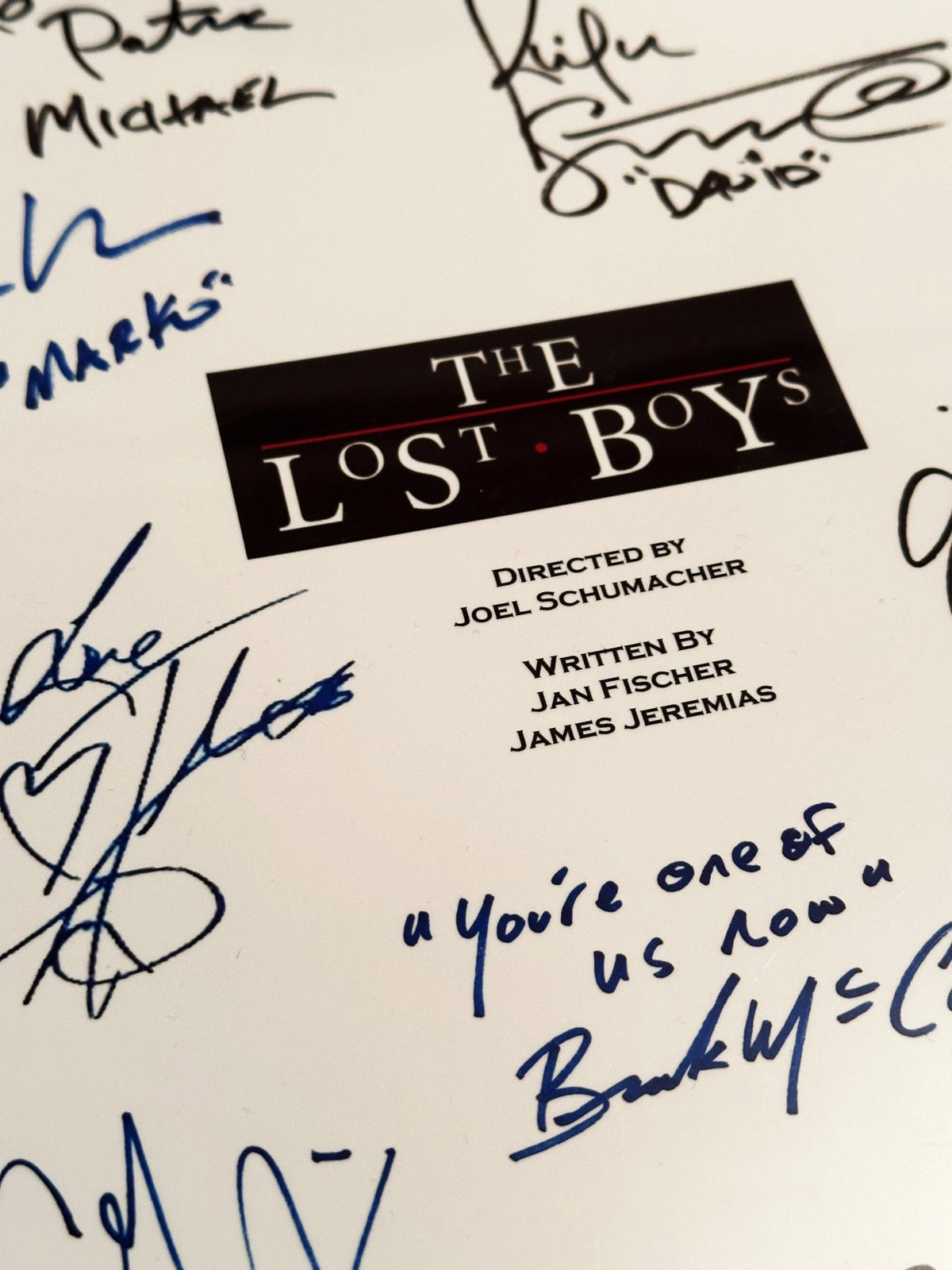 LOST, BOYS Movie Script, With Printed Cast Signatures, Autographs