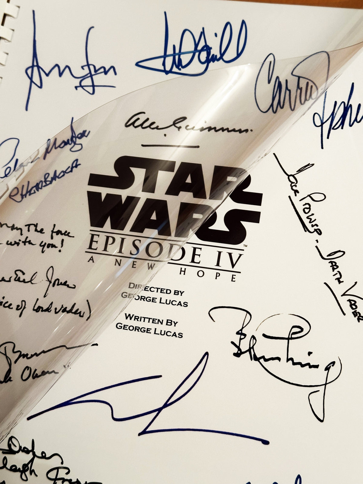 A New Hope, Movie Script, Screenplay, With Printed Cast Signatures, Autographs
