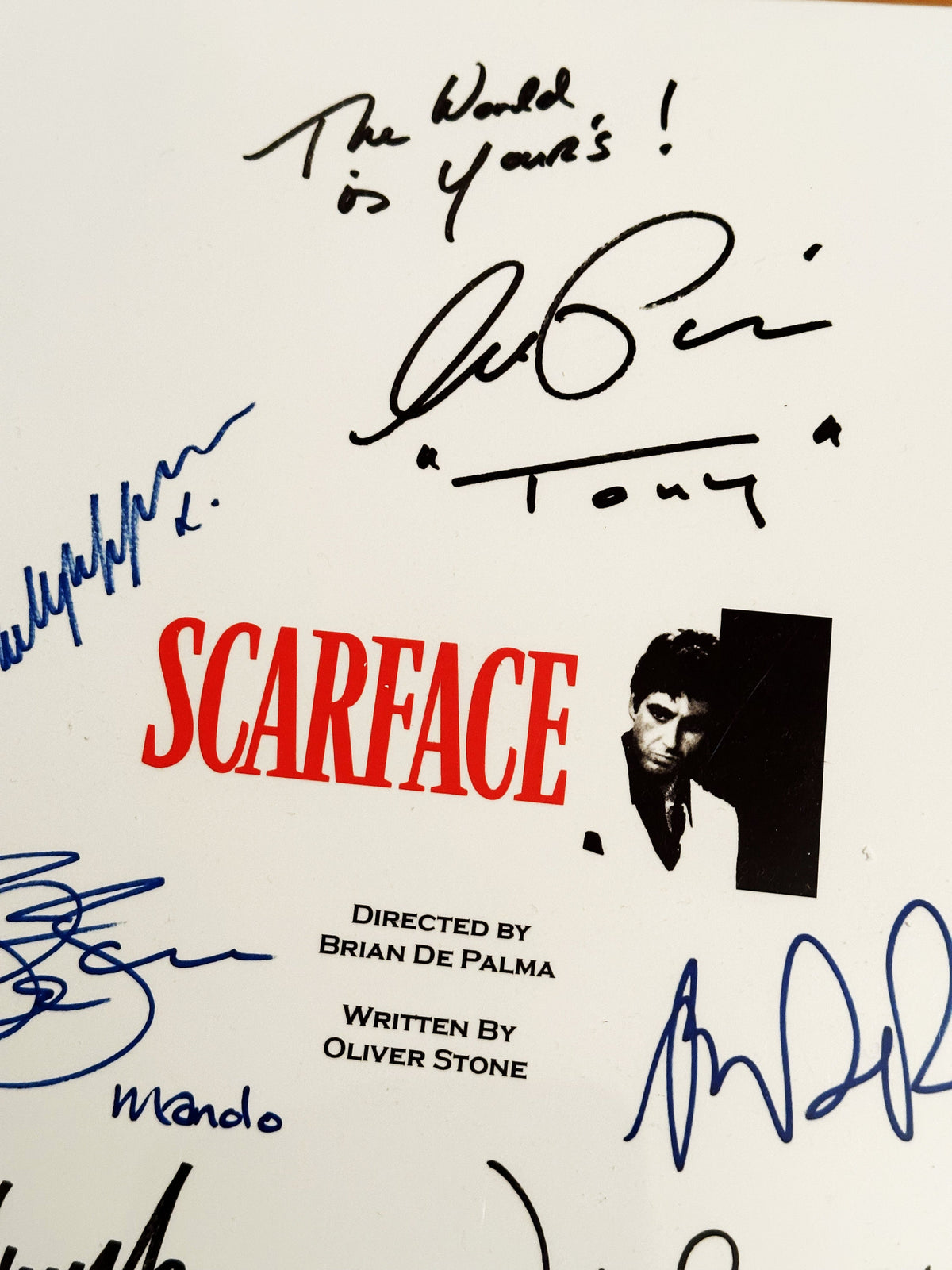 SCARFACE Signed Movie Script, With Printed Cast Signatures, Autographs