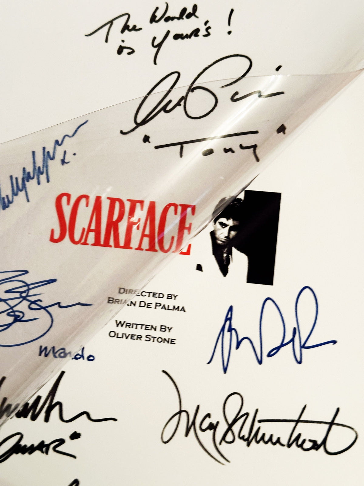 SCARFACE Signed Movie Script, With Printed Cast Signatures, Autographs