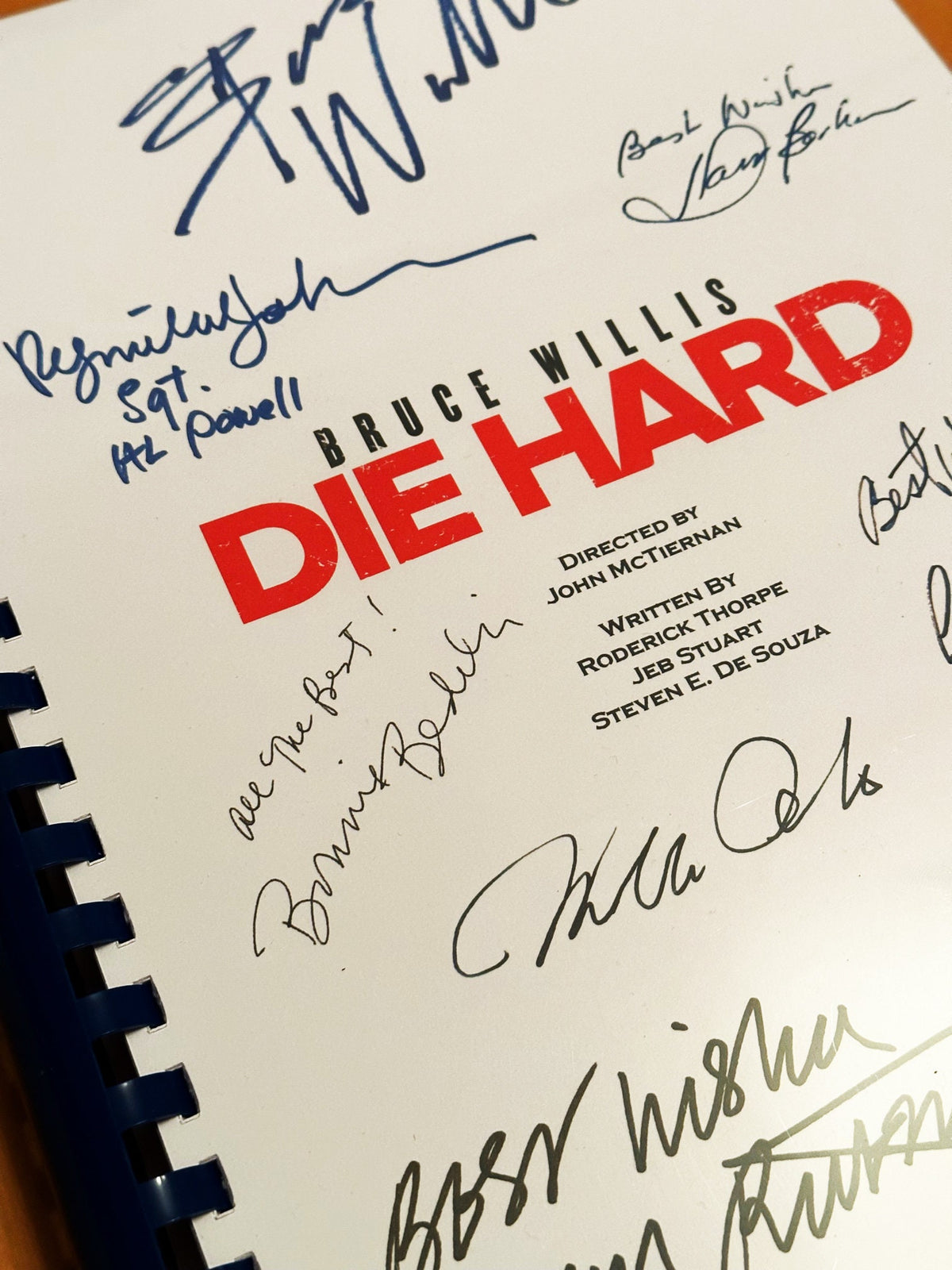 DIE HARD Signed Movie Script, With Printed Cast Signatures, Autographs
