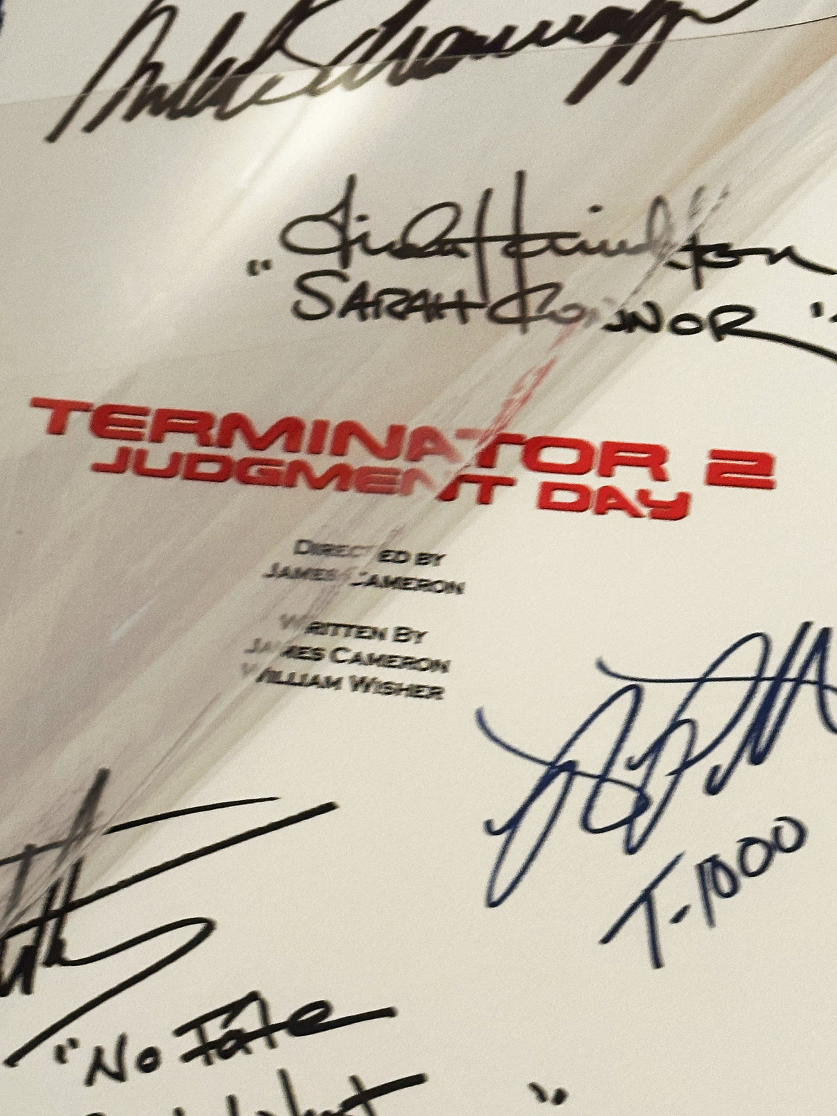 TERMINATOR 2 Judgment Day Movie Script, With Printed Cast Signatures, Autographs