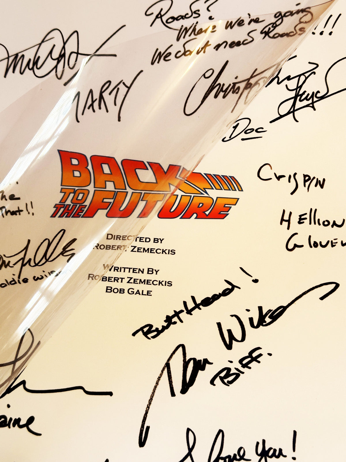 Back, Future Signed Movie Script, With Printed Cast Signatures, Autographs