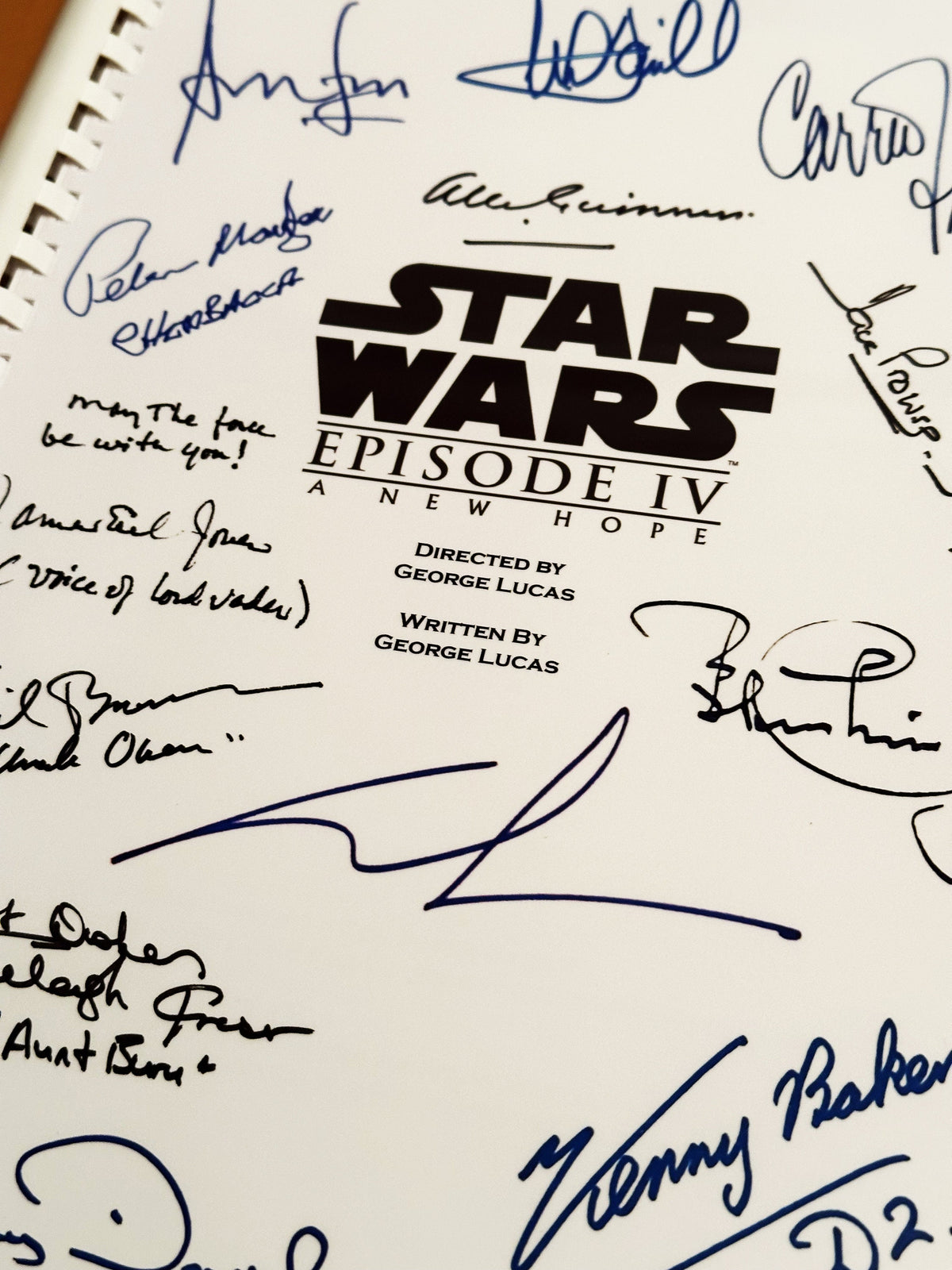 A New Hope, Movie Script, Screenplay, With Printed Cast Signatures, Autographs