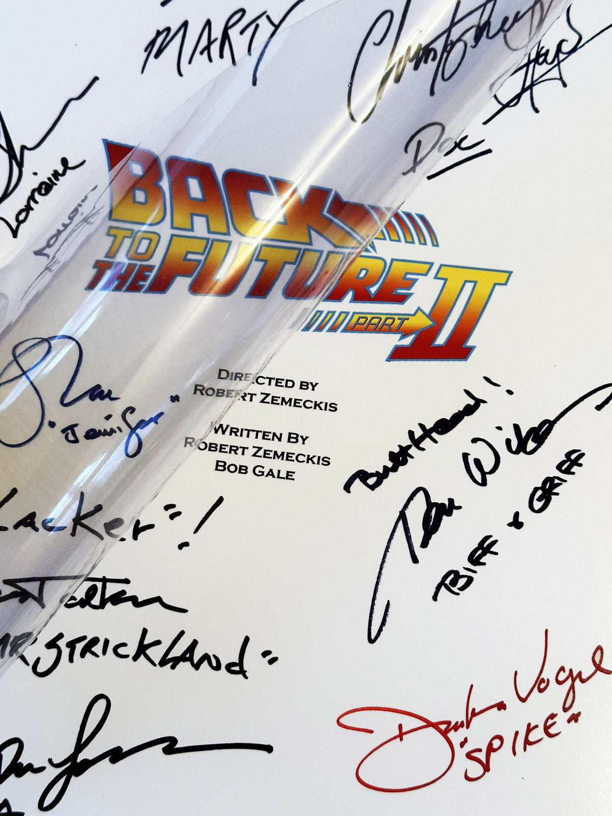 Back, Future Part 2 Movie Script, With Printed Cast Signatures, Autographs
