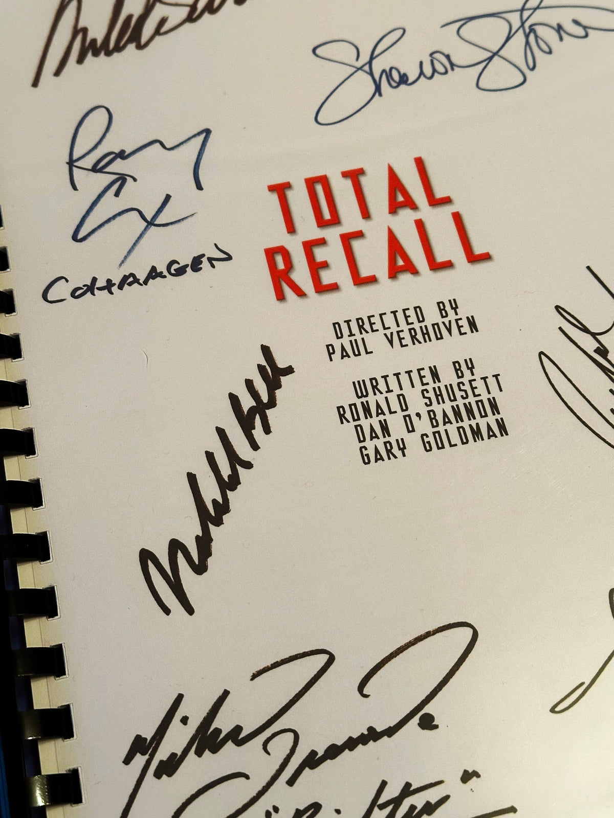 TOTAL RECALL Signed Movie Script, With Printed Cast Signatures, Autographs