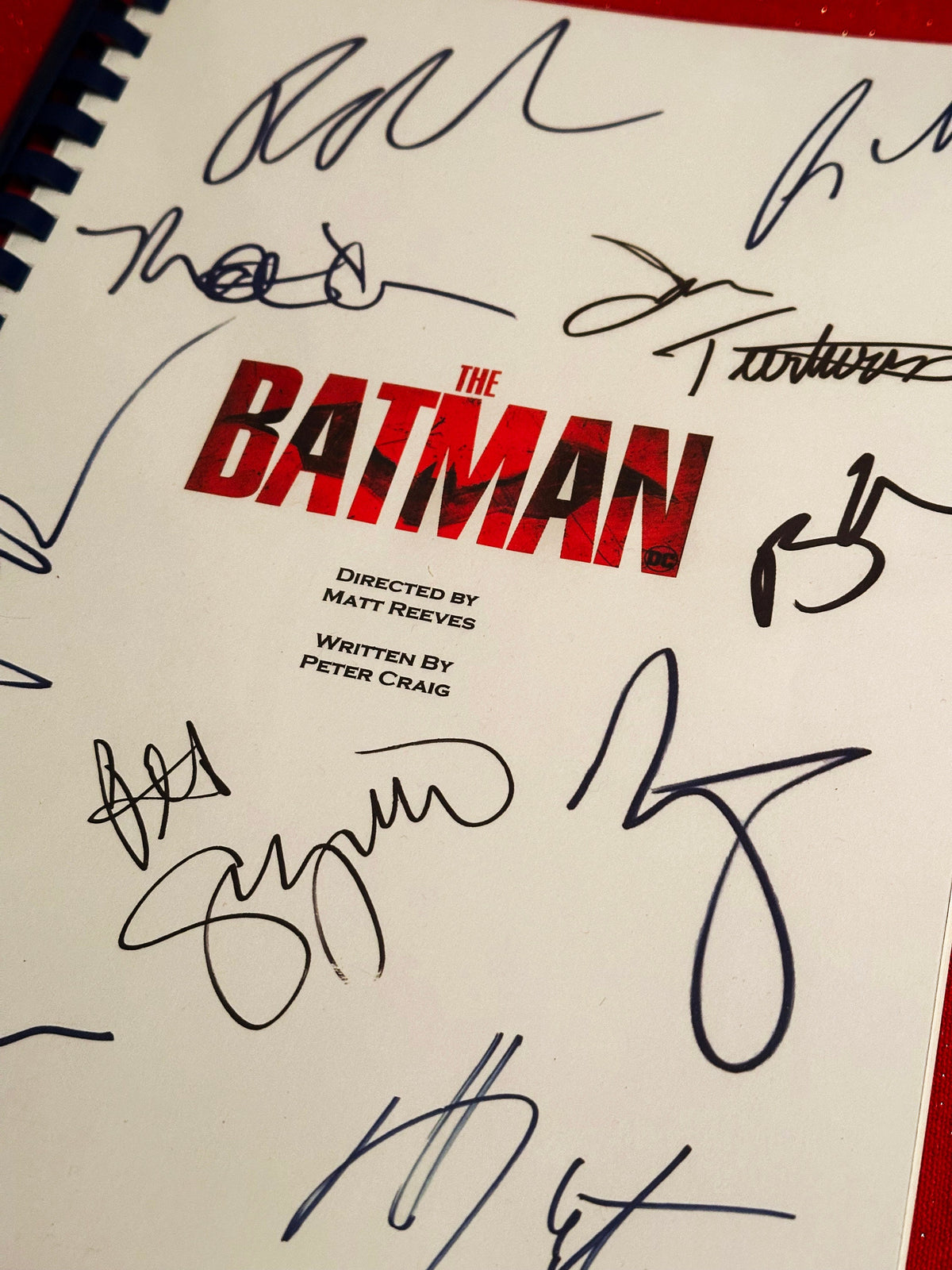 THE BAT MAN Movie Script, With Printed Cast Signatures, Autographs