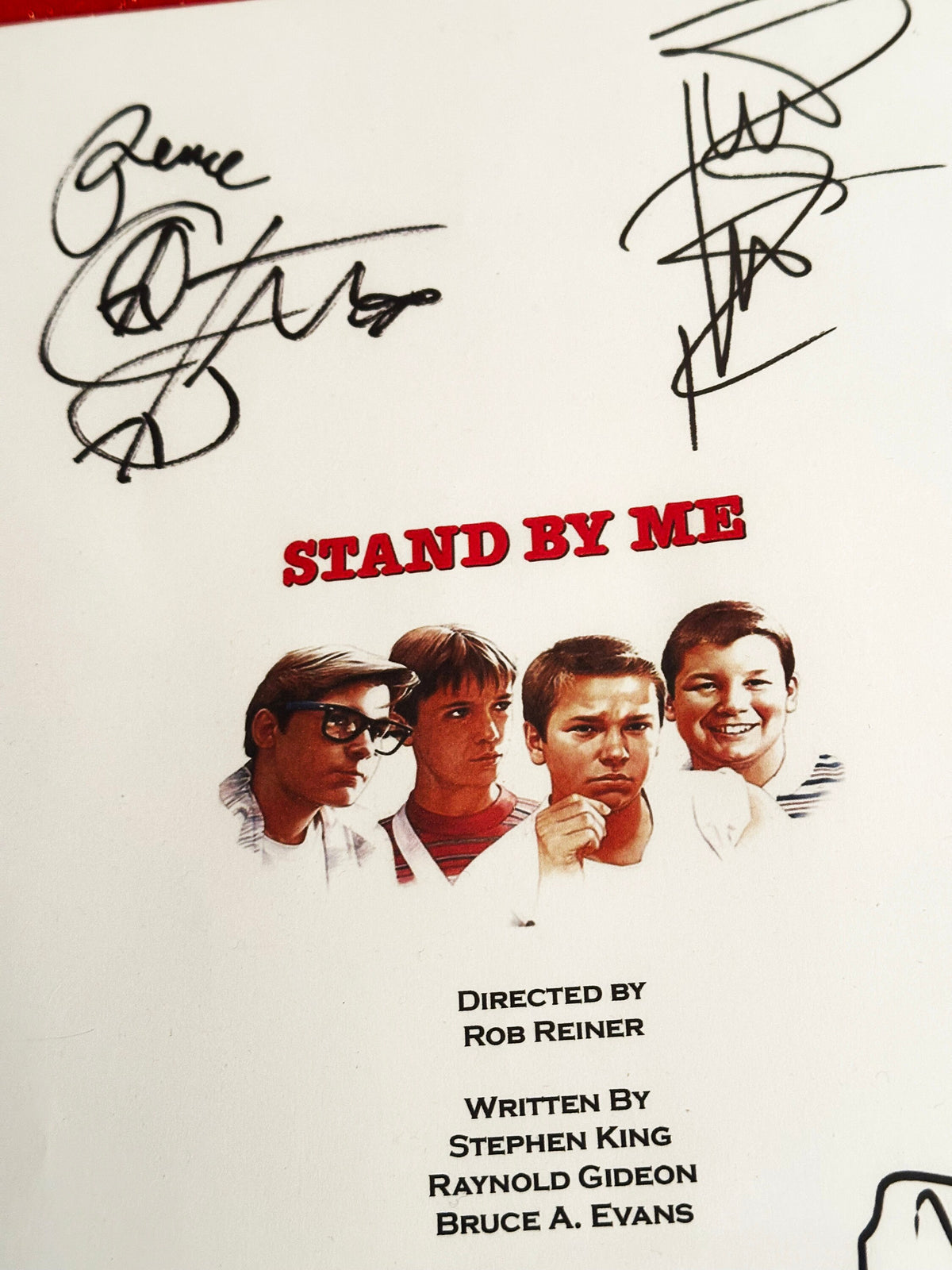 STAND BY ME Signed Movie Script, With Printed Cast Signatures, Autographs