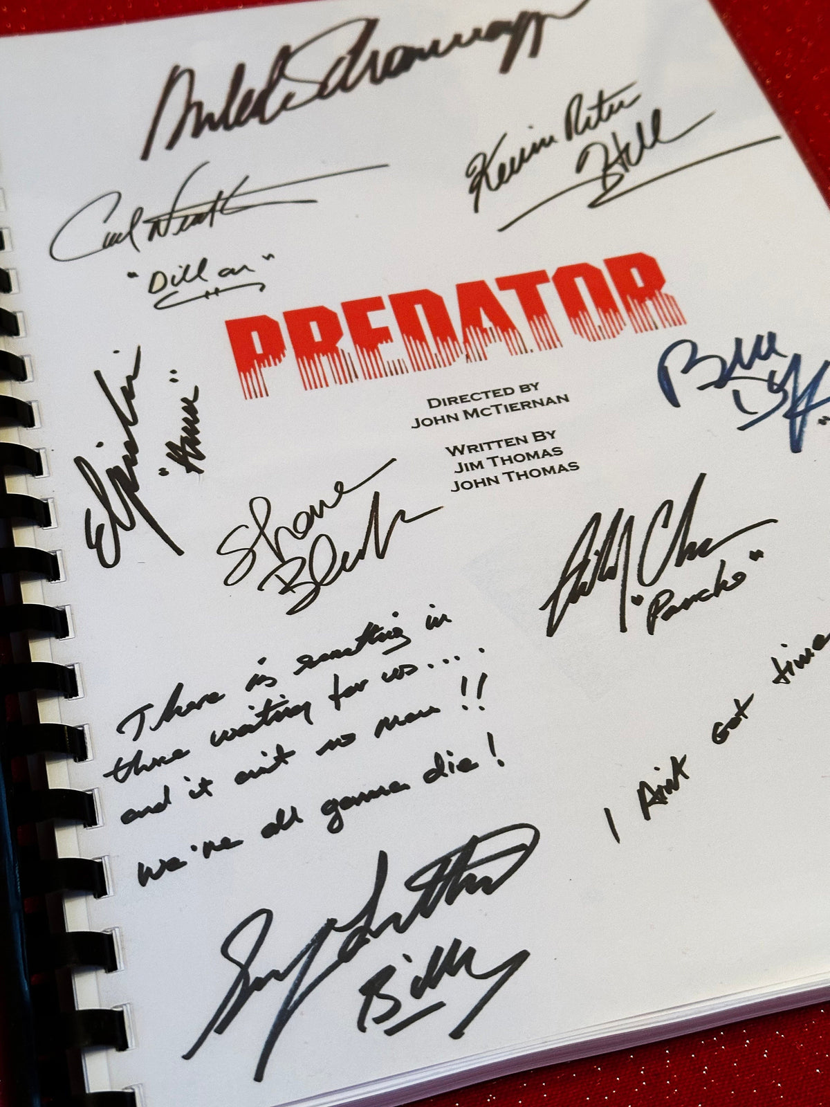PREDATOR Movie Script, With Printed Cast Signatures, Autographs