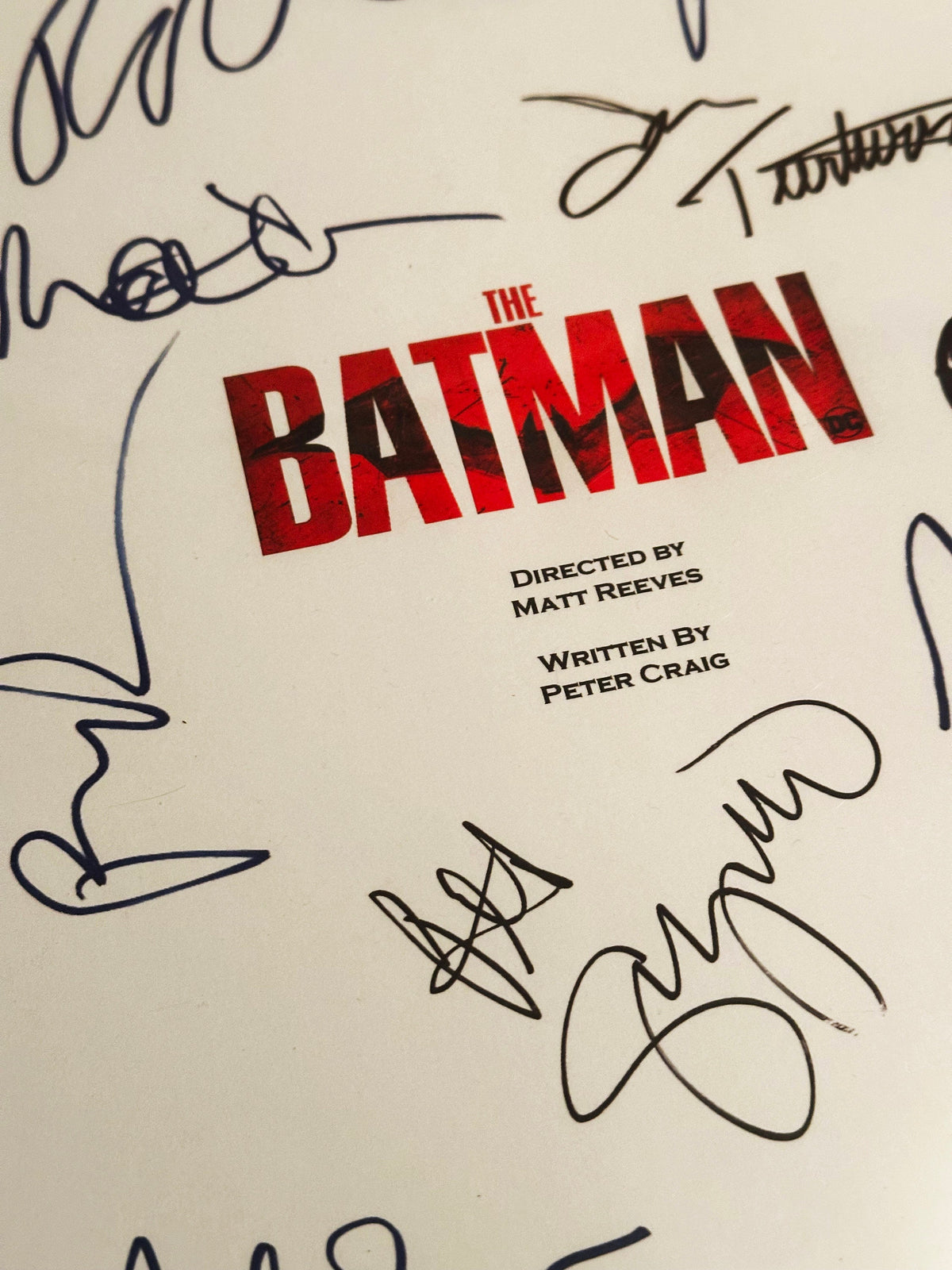 THE BAT MAN Movie Script, With Printed Cast Signatures, Autographs