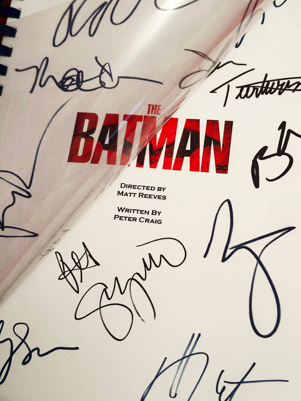 THE BAT MAN Movie Script, With Printed Cast Signatures, Autographs