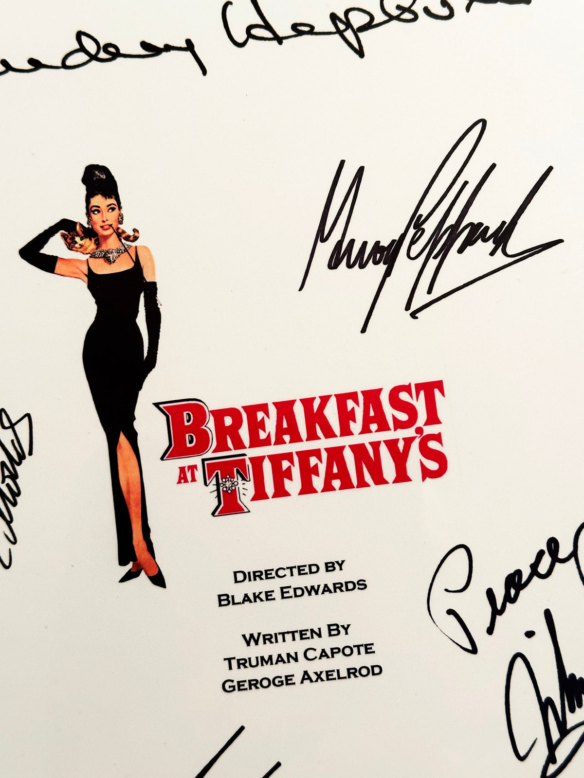 BREAKFAST AT TIFFANY'S Signed Movie Script, With Printed Cast Signatures, Autographs
