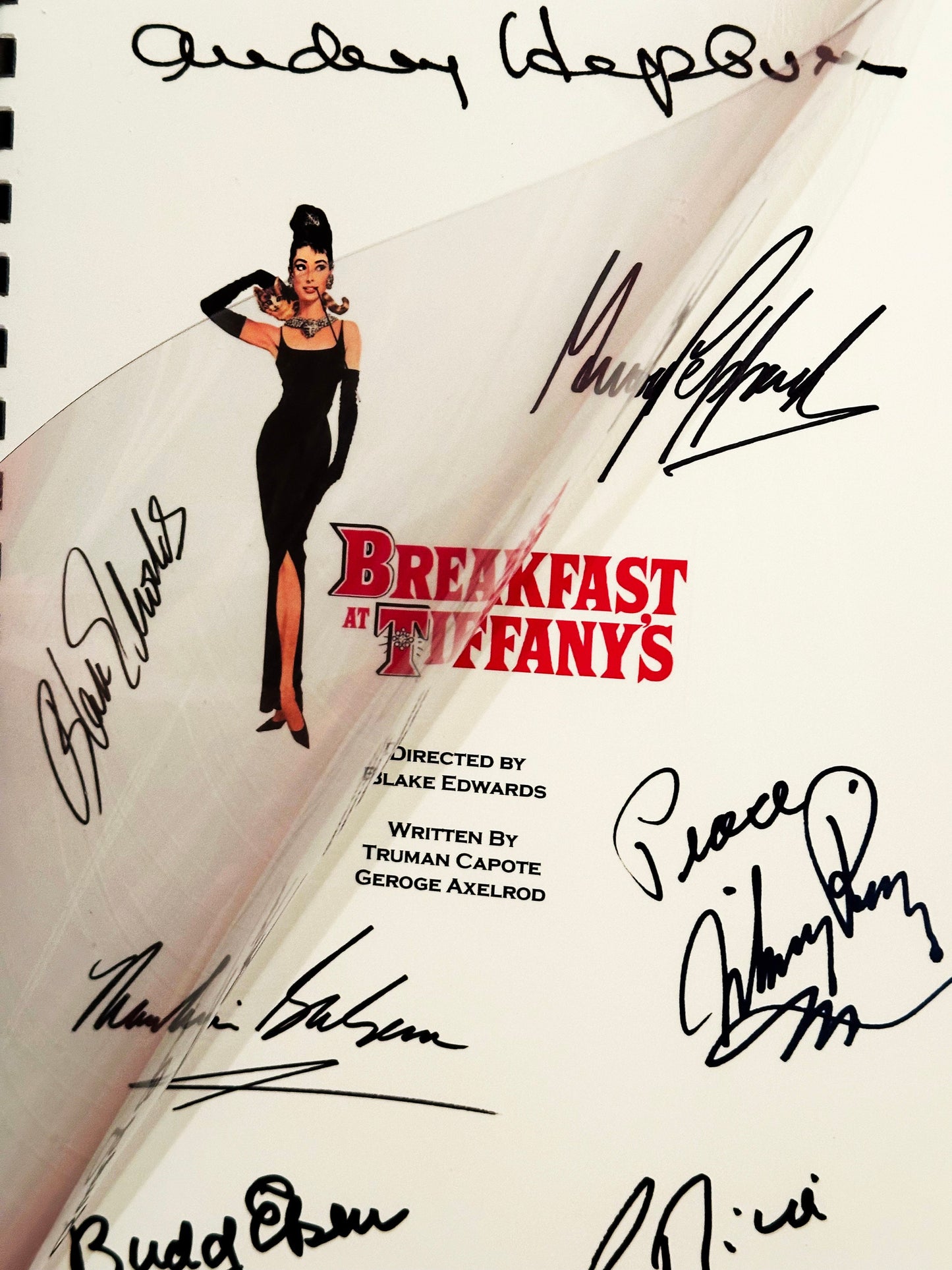 BREAKFAST AT TIFFANY'S Signed Movie Script, Valentines Present, Birthday Gift, Movie Gift, Film Script, Valentine gift, Autograph