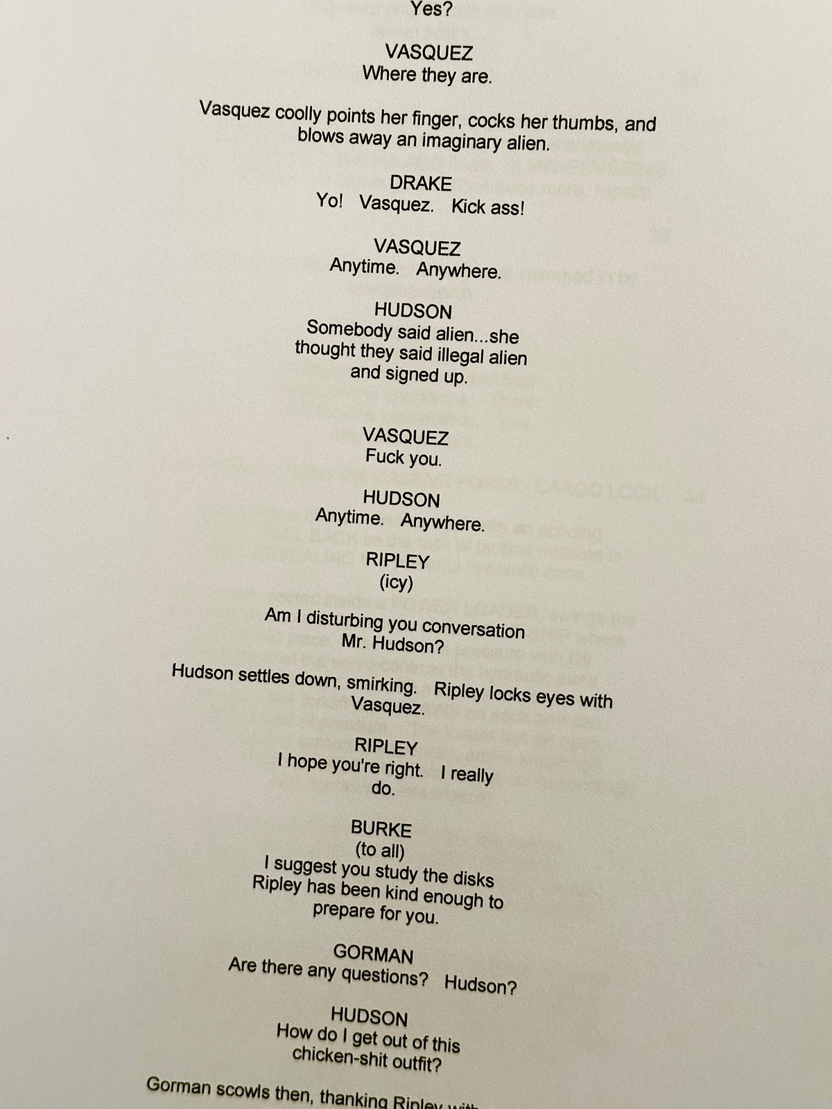 ALIENS Movie Script, Screenplay, With Printed Cast Signatures, Autographs