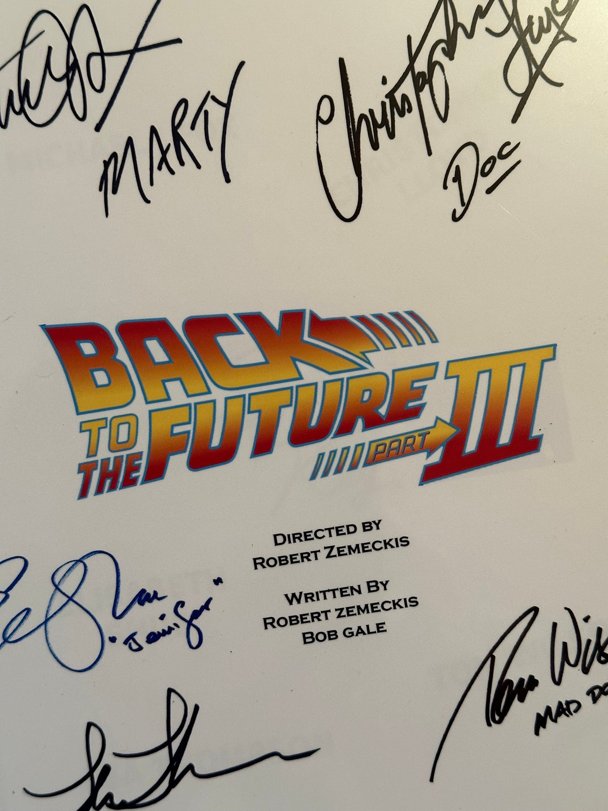 Back, Future, Trilogy, Parts 1, 2 & 3 Signed Movie Scripts, With Printed Cast Signatures, Autographs