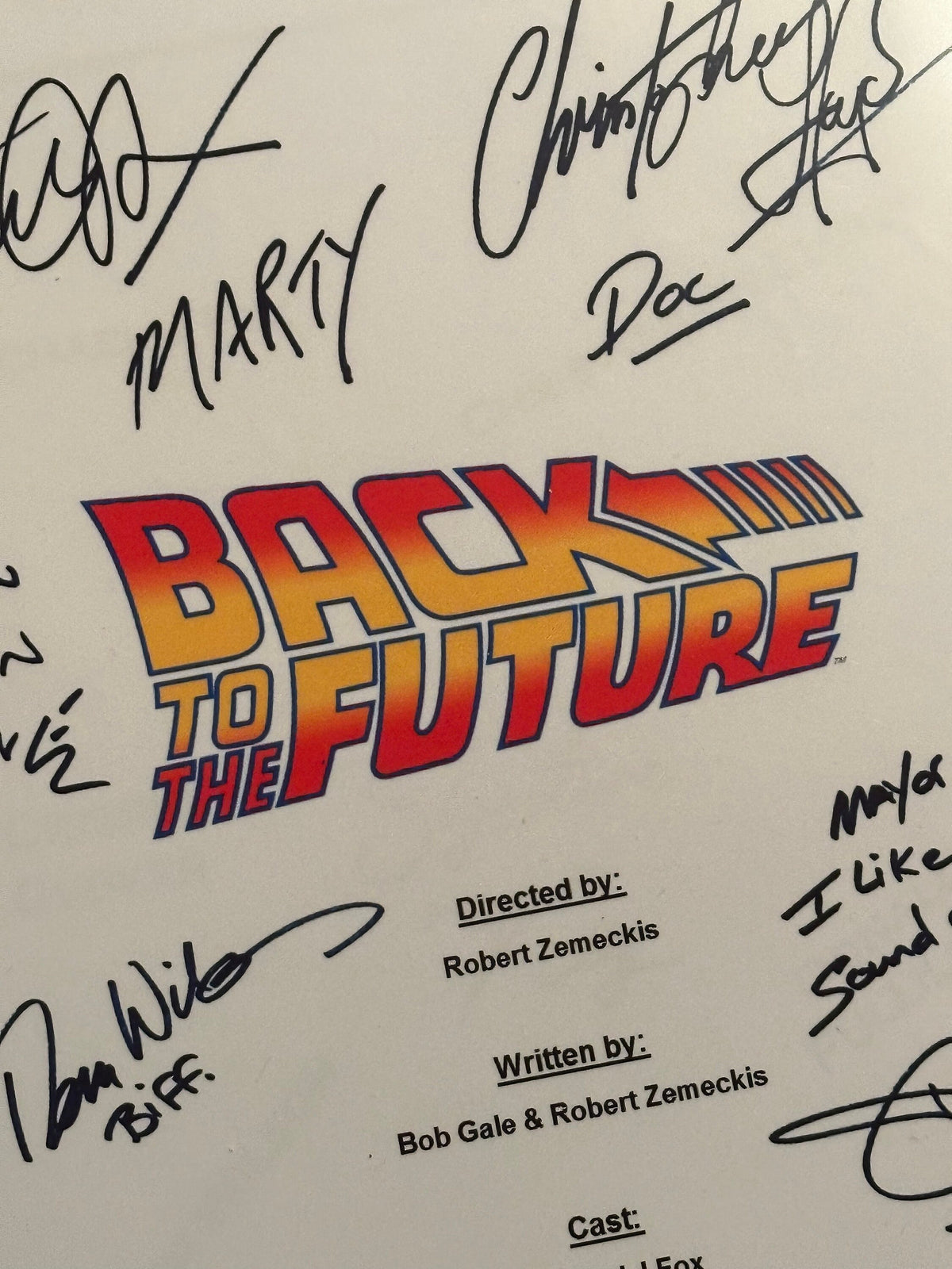 Back, Future, Trilogy, Parts 1, 2 & 3 Signed Movie Scripts, With Printed Cast Signatures, Autographs