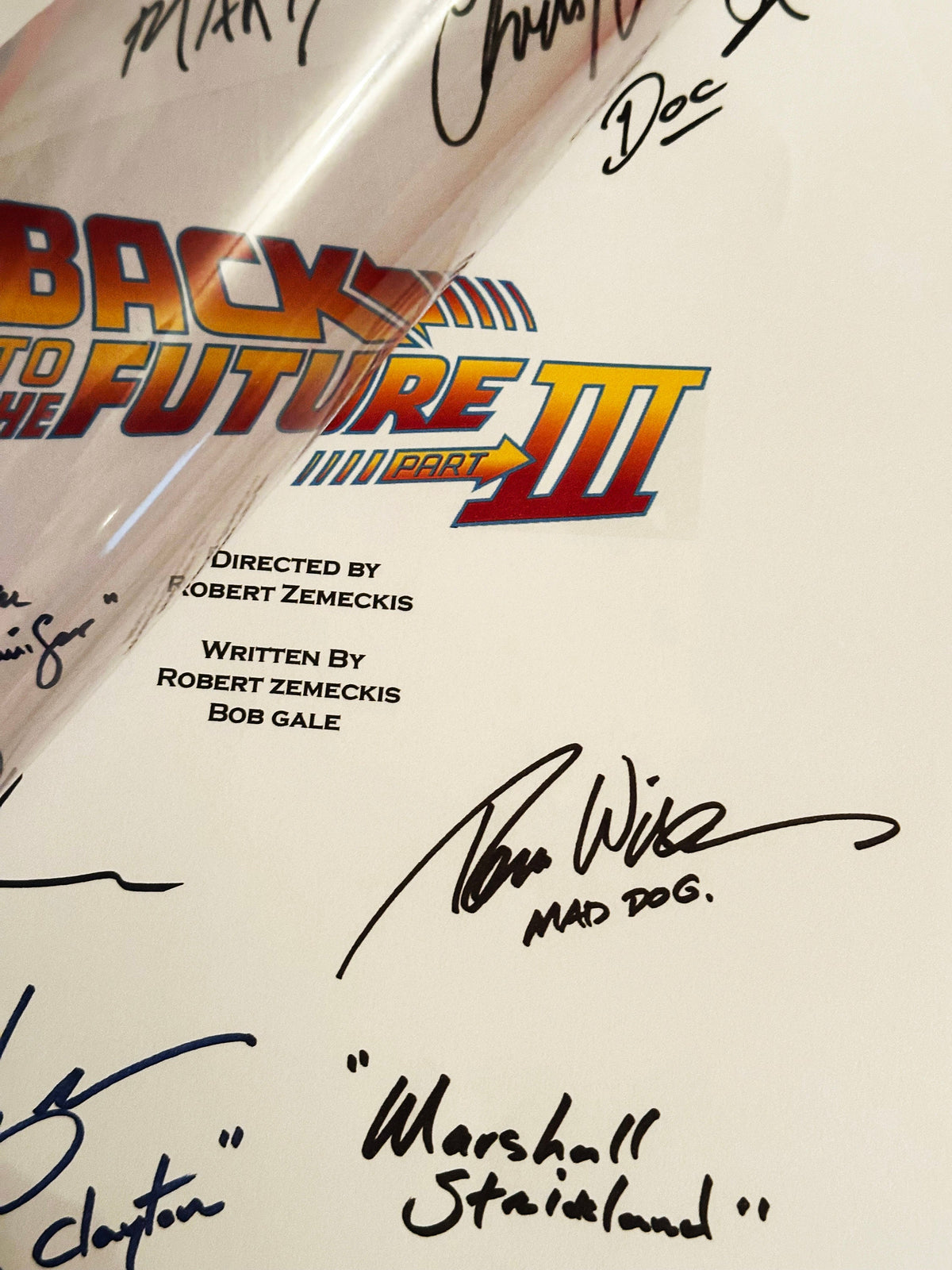 Back, Future PART 3 Signed Movie Script, With Printed Cast Signatures, Autographs
