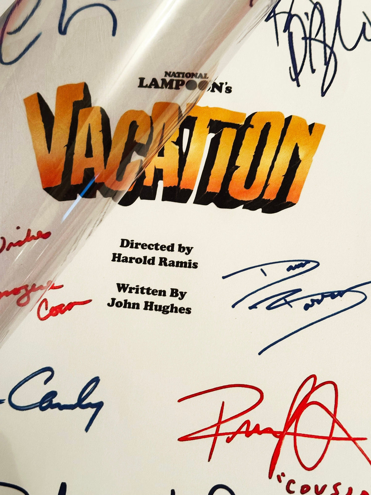 NATIONAL LAMPOON'S VACATION Movie Script, With Printed Cast Signatures, Autographs