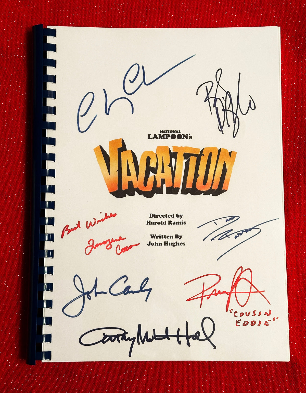 NATIONAL LAMPOON'S VACATION Movie Script, With Printed Cast Signatures, Autographs