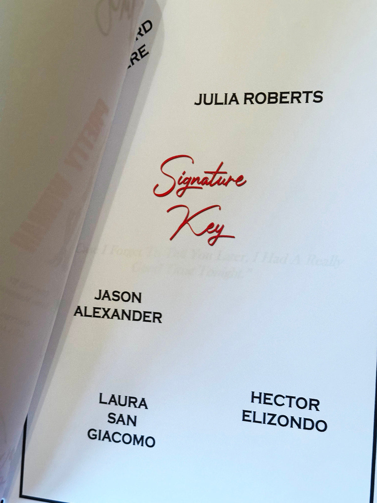PRETTY WOMAN Movie Script, With Printed Cast Signatures, Autographs