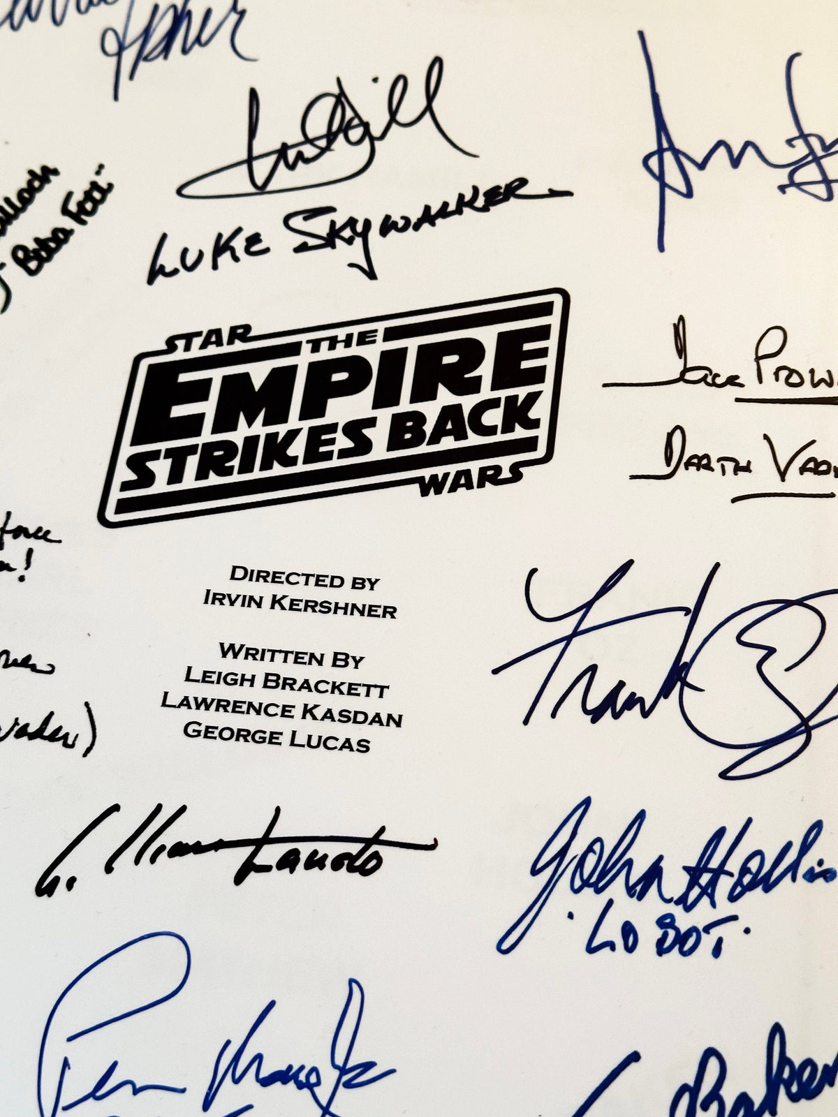 EMPIRE BACK, Movie Script, With Printed Cast Signatures, Autographs