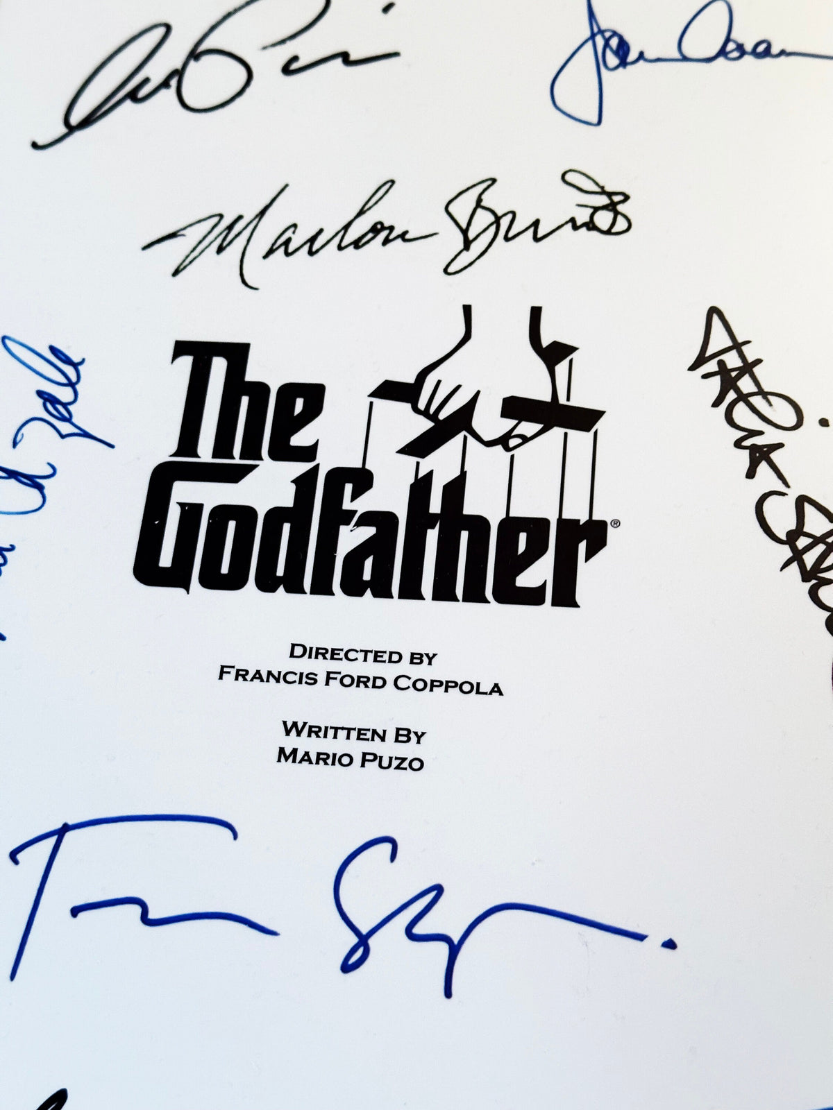 THE GODFATHER Movie Script, With Printed Cast Signatures, Autographs