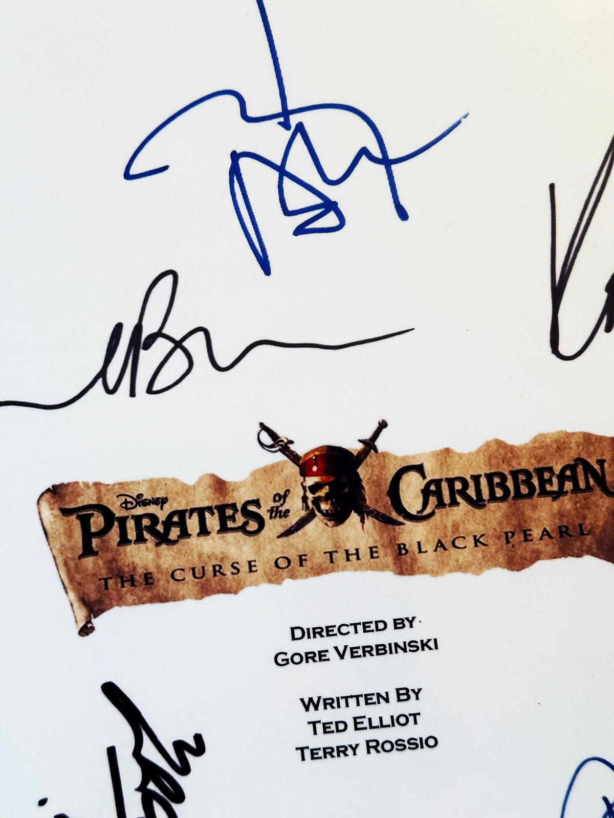 PIRATES, CARIBBEAN Signed Movie Script, With Printed Cast Signatures, Autographs