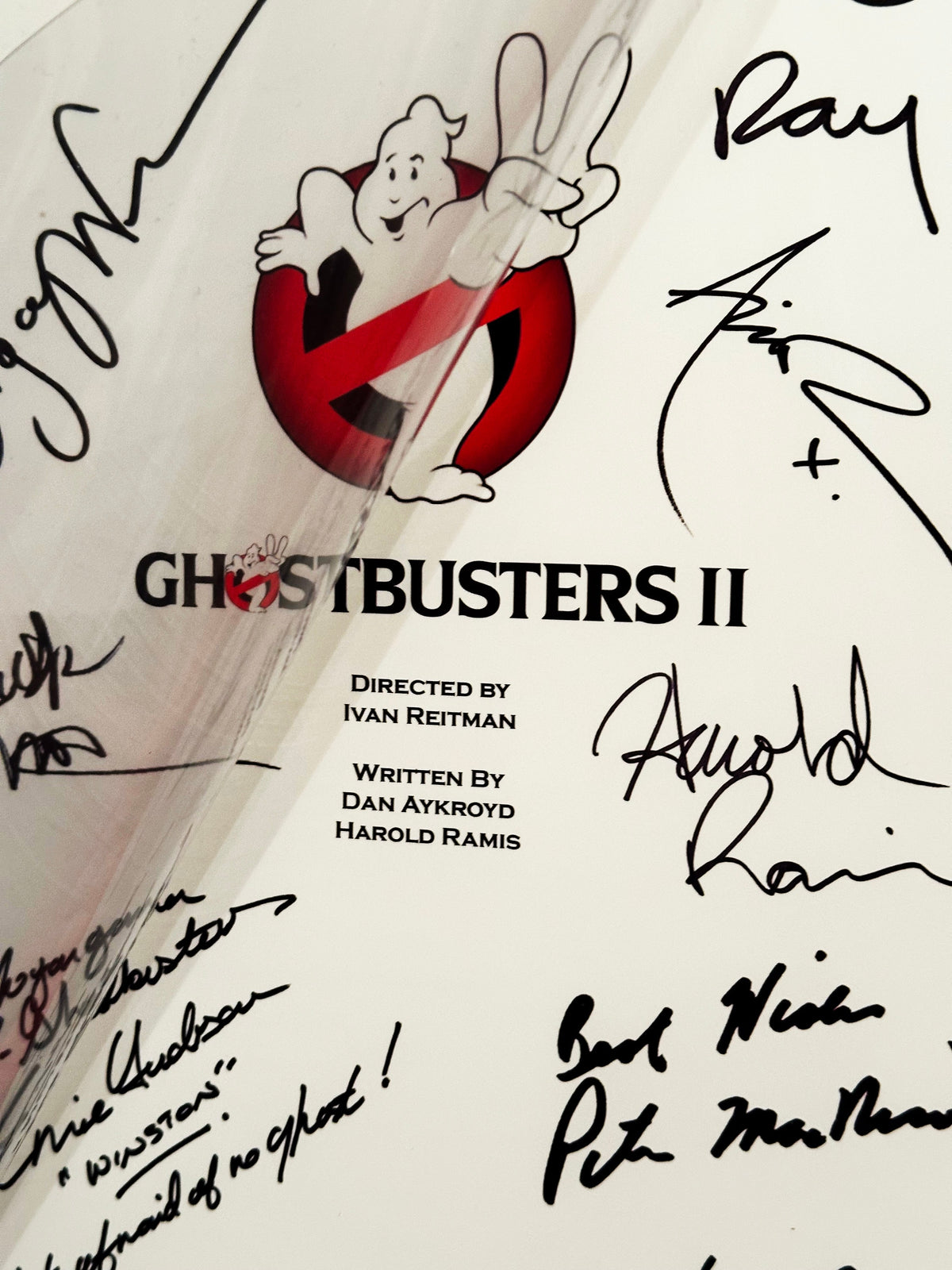 GHOST, BUSTERS 2 Movie Script, With Printed Cast Signatures, Autographs