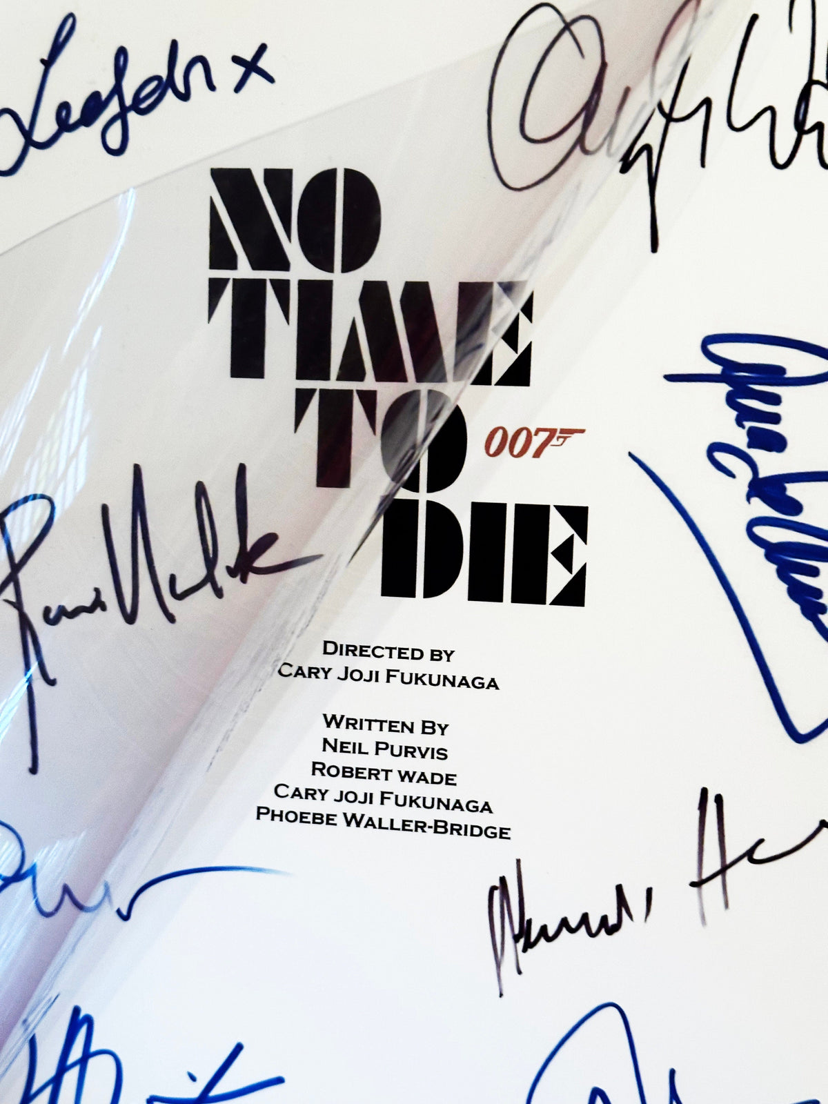 No, Time, Die Movie Script, With Printed Cast Signatures, Autographs