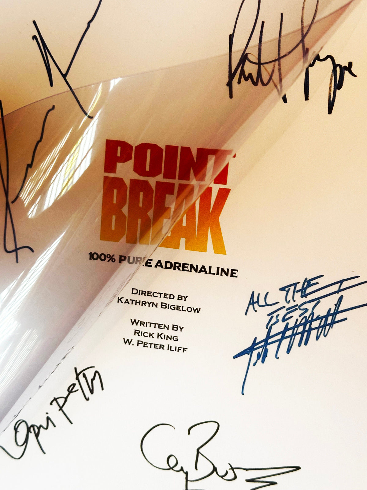POINT, BREAK Signed Movie Script, With Printed Cast Signatures, Autographs