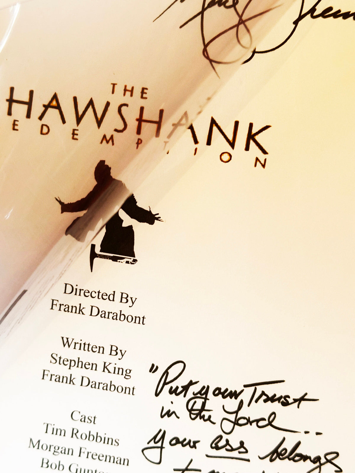 SHAWSHANK REDEMPTION Movie Script, With Printed Cast Signatures, Autographs
