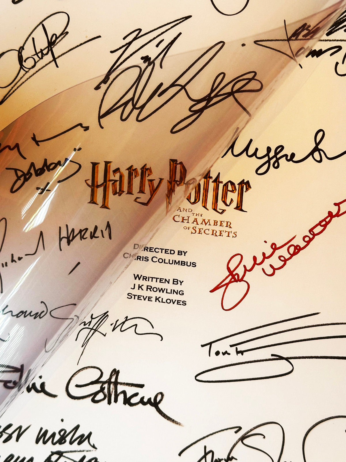 CHAMBER, SECRETS Signed Movie Script, With Printed Cast Signatures, Autographs