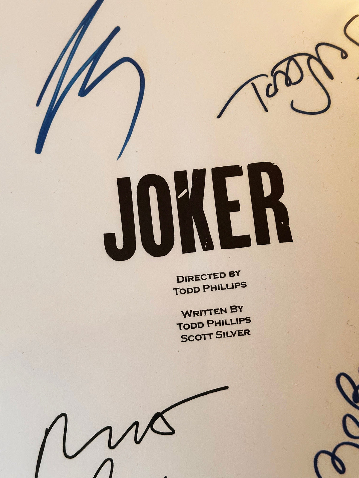 JOKER Signed Movie Script, With Printed Cast Signatures, Autographs