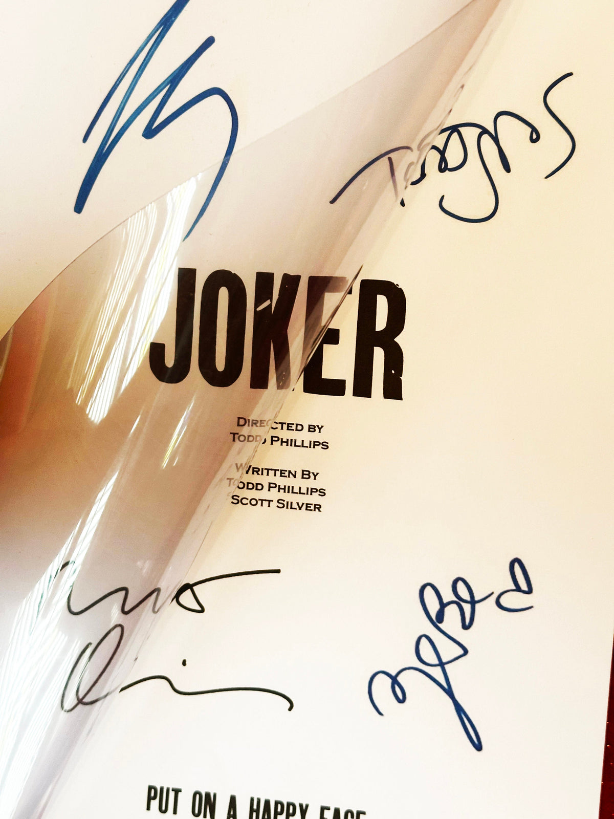 JOKER Signed Movie Script, With Printed Cast Signatures, Autographs