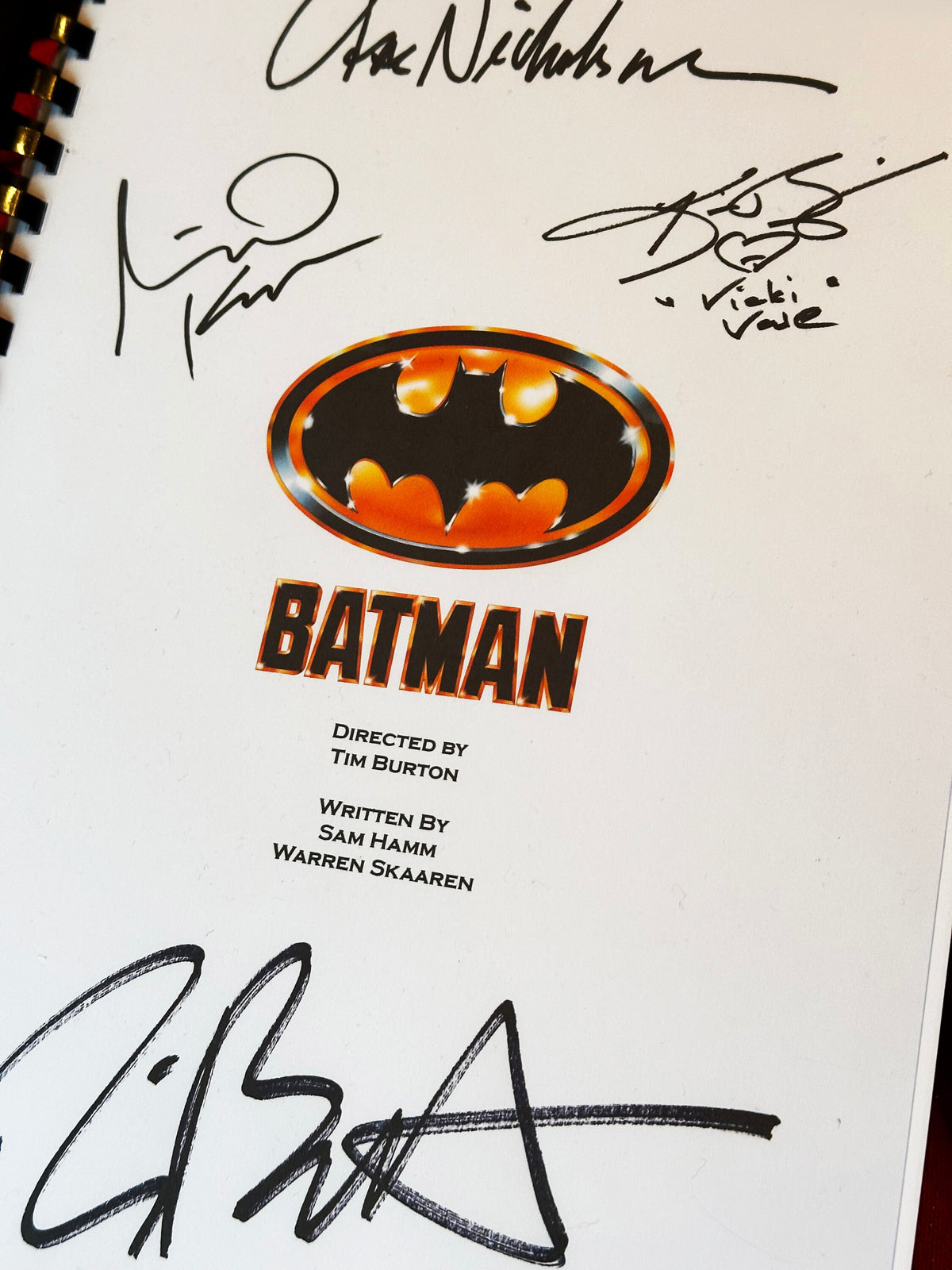BAT, MAN Movie Script, With Printed Cast Signatures, Autographs