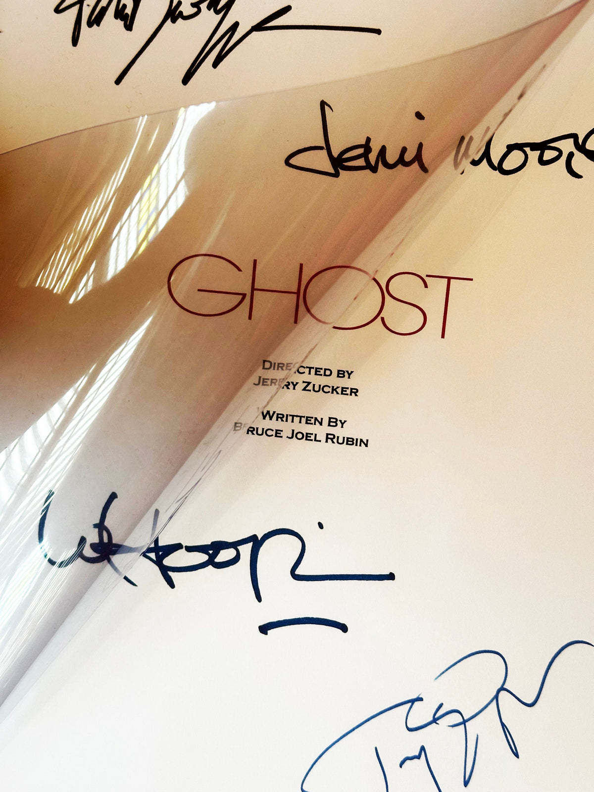 GHOST Signed Movie Script, With Printed Cast Signatures, Autographs