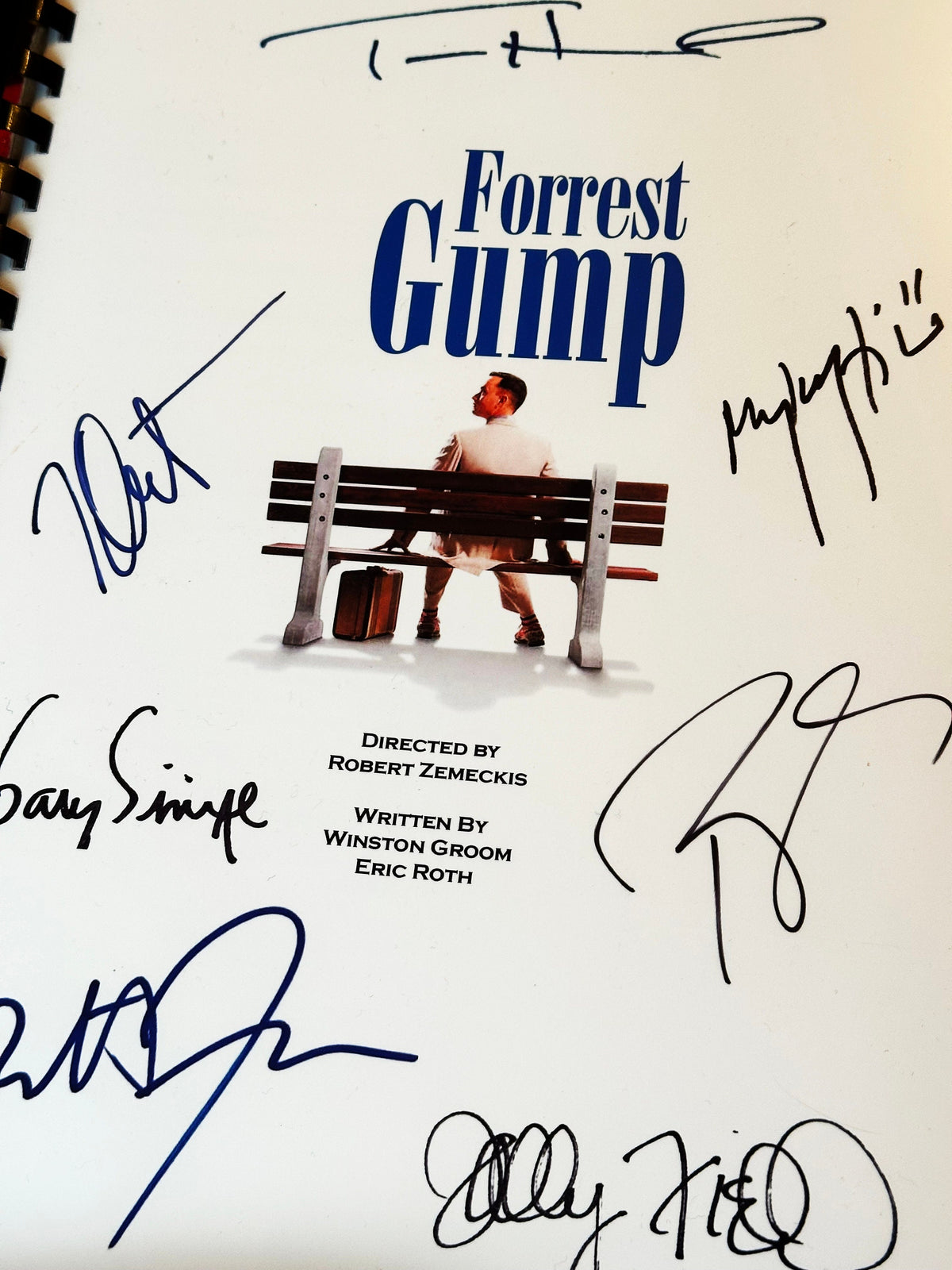 FORREST, GUMP Signed Movie Script, With Printed Cast Signatures, Autographs